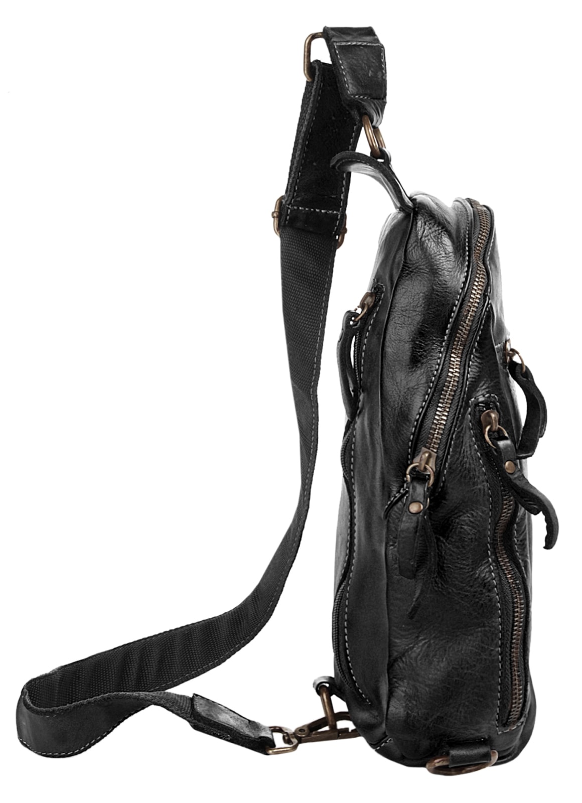 X-Zone Umhängetasche echt Leder, Made in Italy