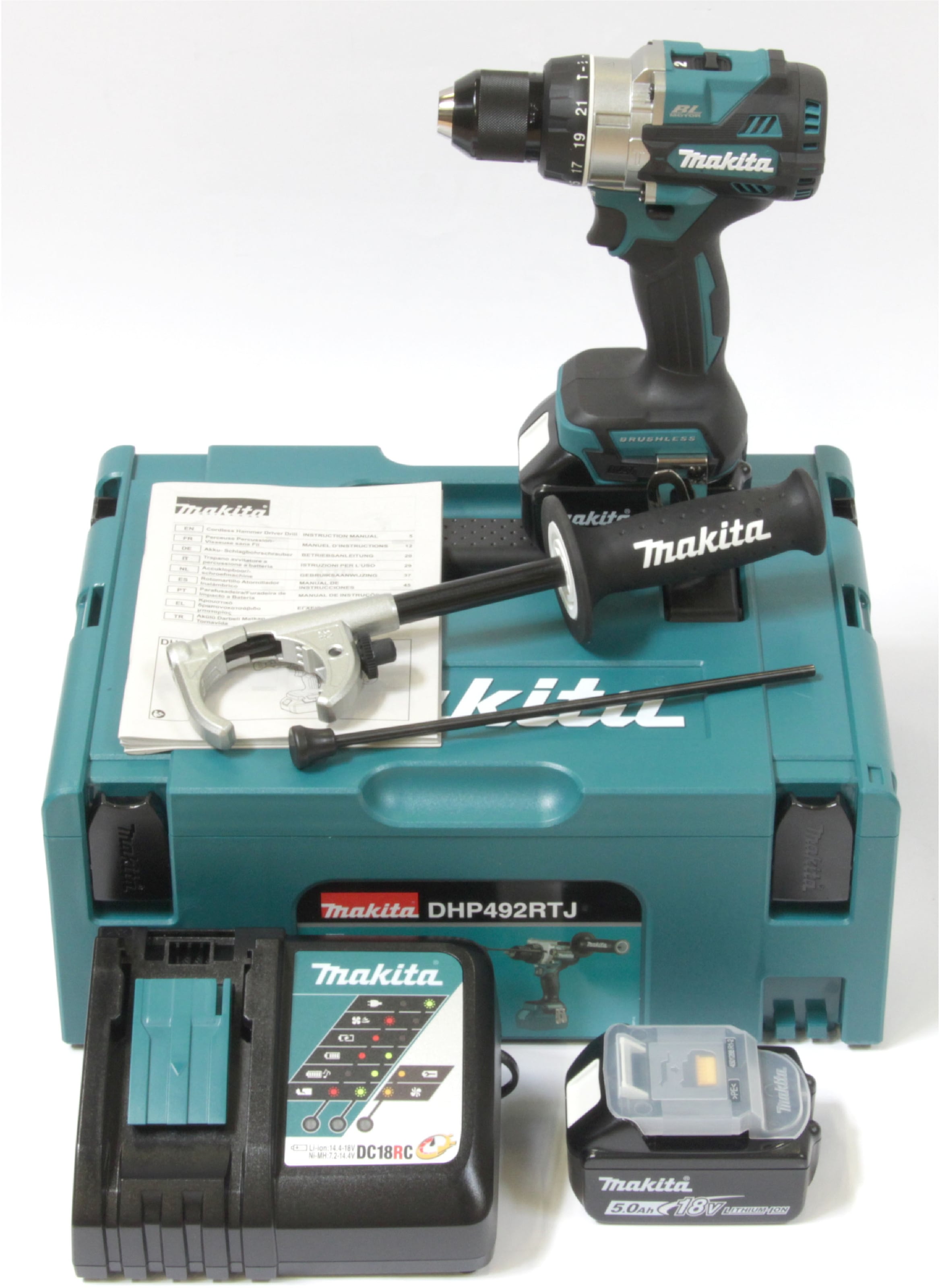 Makita Akku-Schlagbohrschrauber »DHP492RTJ« Set,  inkl. 2 Akkus und Ladegerät