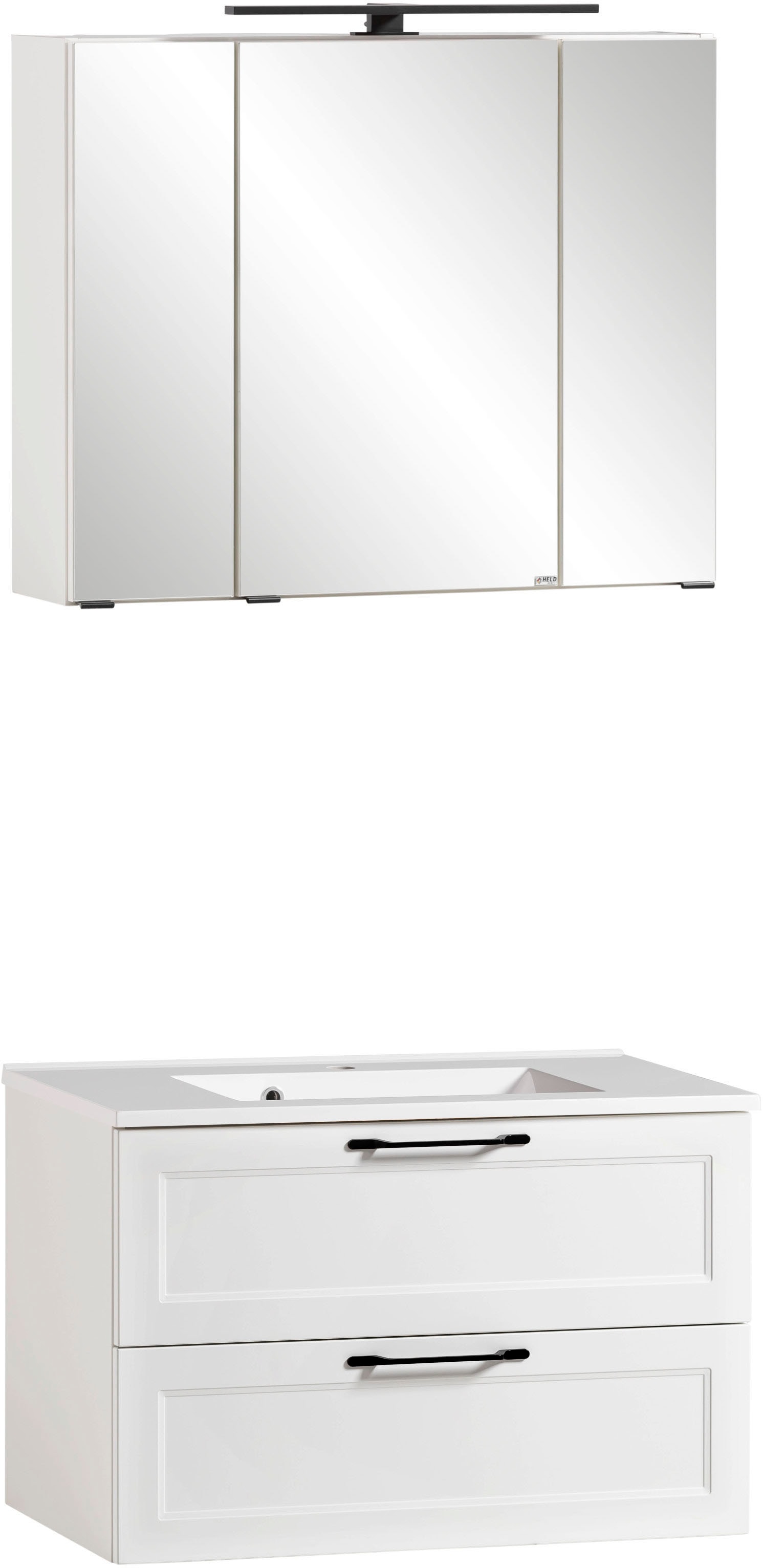 welltime Badmöbel-Set »Lana«, (Komplett-Set, 2 St.), Badezimmer-Set, 2-teilig, inkl. Waschbecken, 80 cm breit