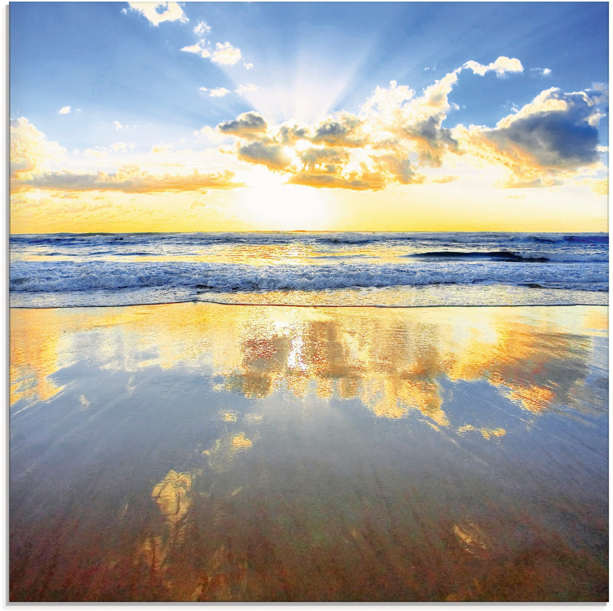 Artland Glasbild Himmel, Raten dem St.), auf in (1 Größen verschiedenen »Sonnenaufgang bestellen über Ozean«