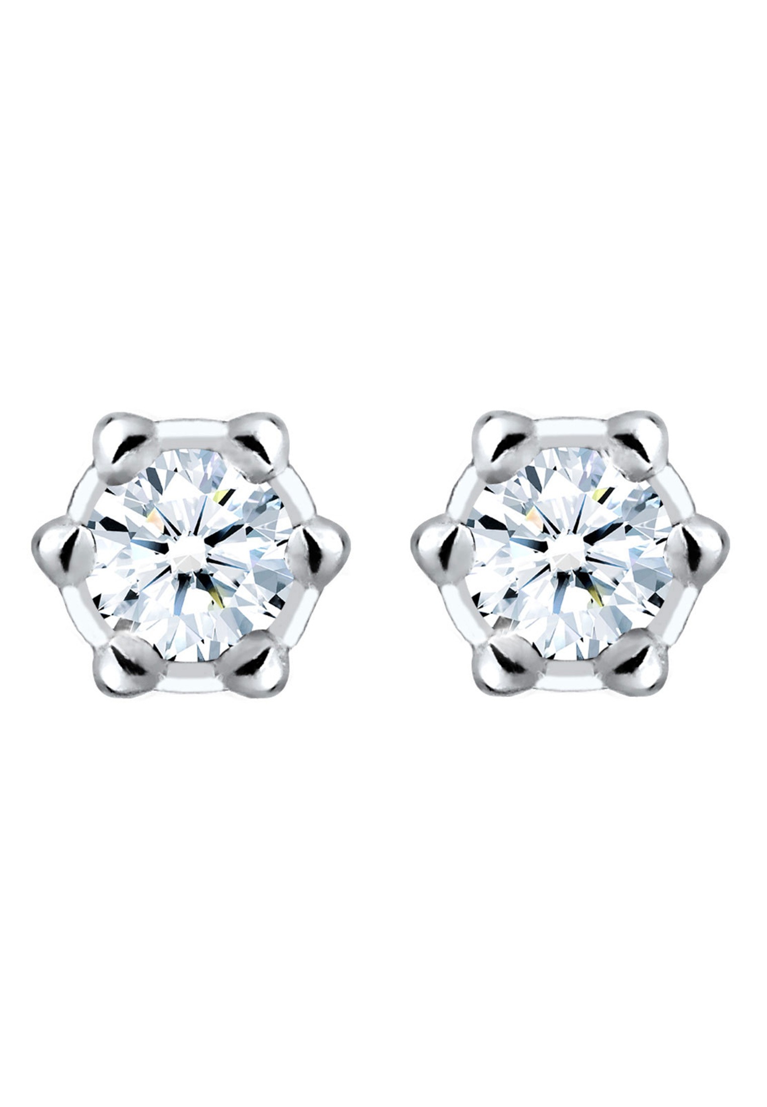 Elli DIAMONDS Paar Ohrstecker »Basic Ohrstecker Diamant 0.12 ct. 925 Silber«