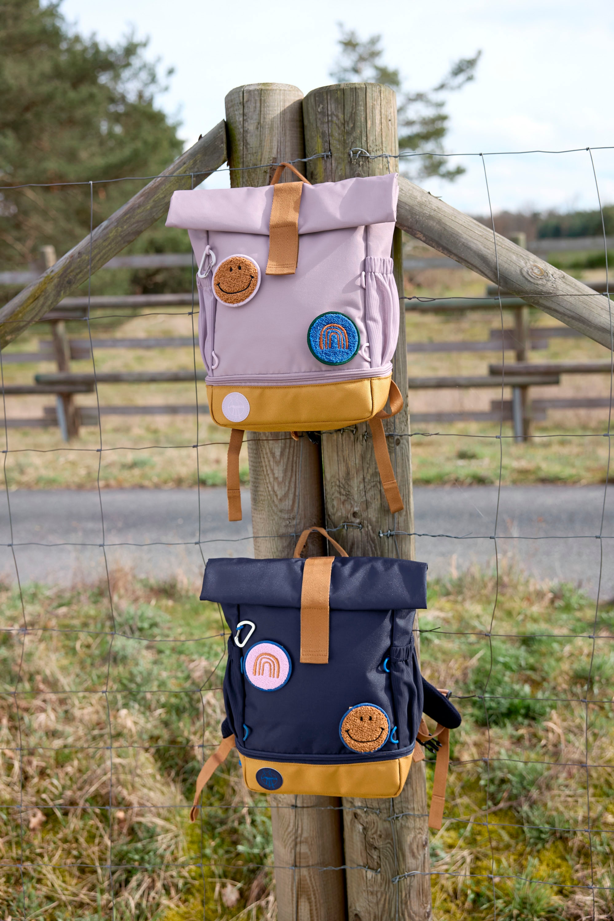 LÄSSIG Kinderrucksack »Little Gang, Mini Rolltop Backpack, lilac« Reflektoren aus recycelten PET-Flaschen