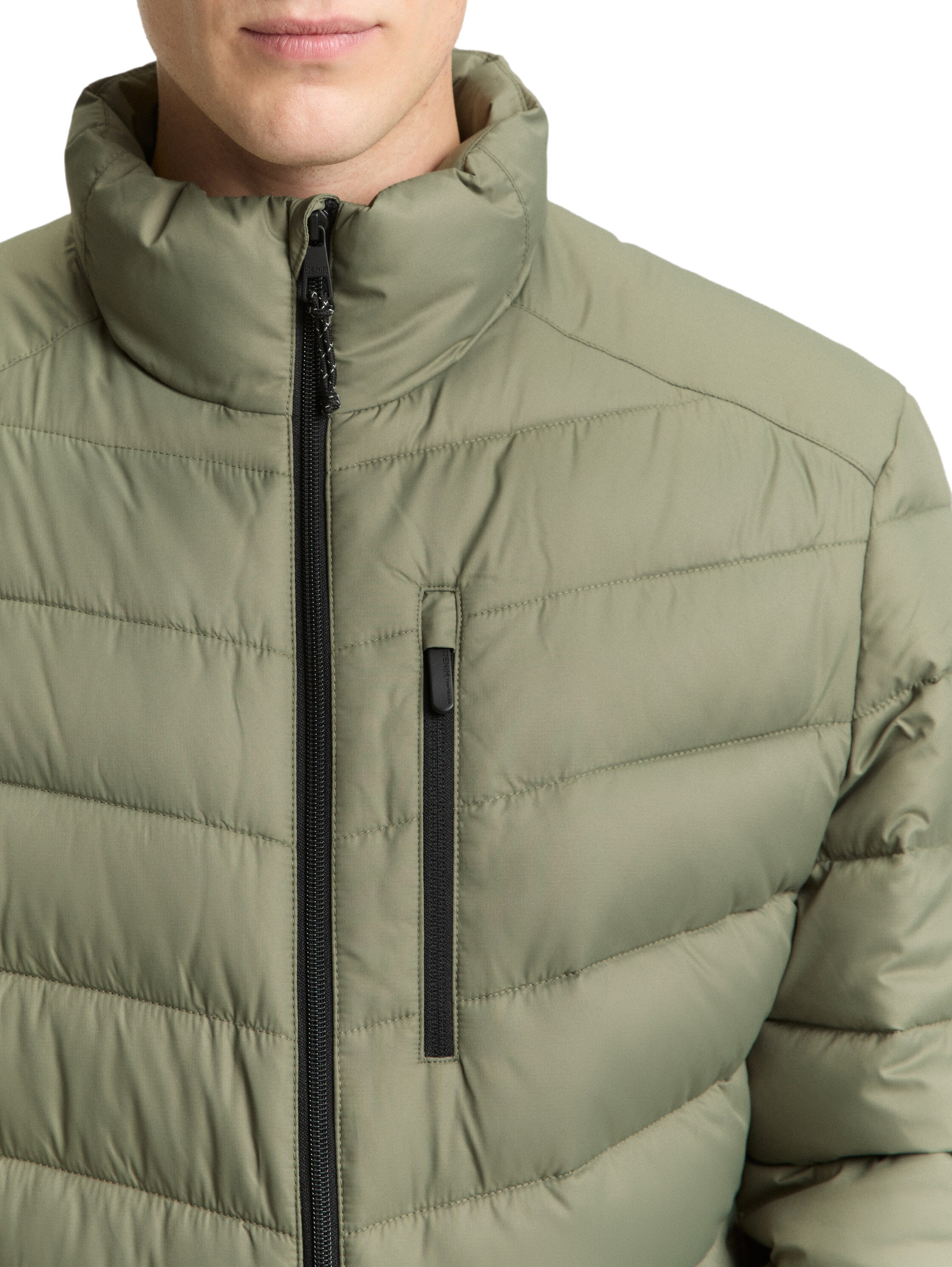 TOM TAILOR Denim Steppjacke ohne Kapuze mit Stehkragen