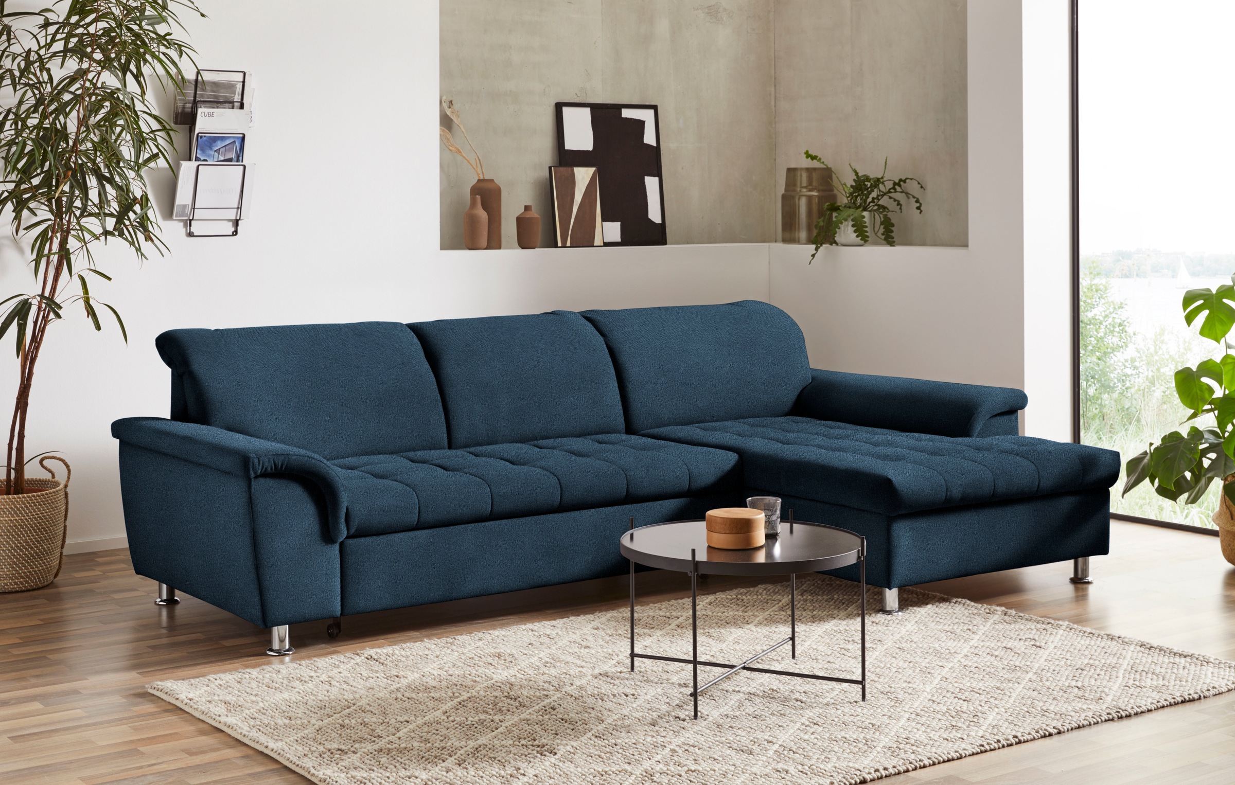DOMO collection Ecksofa »Franzi, zeitlos und elegant, moderne Sitzheftung, günstig online kaufen