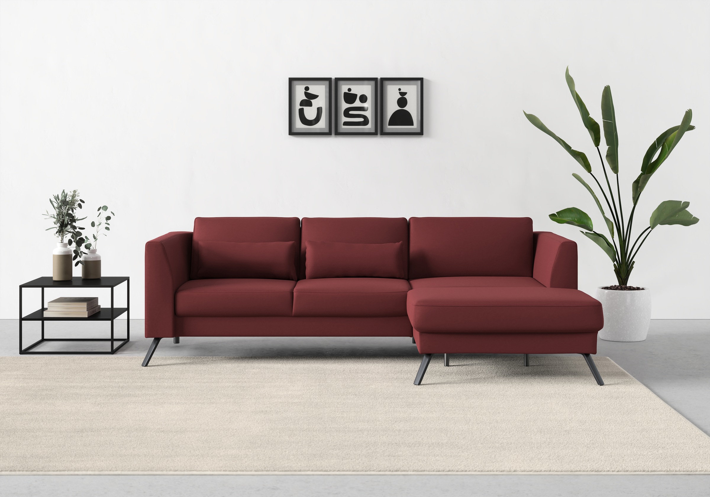 sit&more Ecksofa »Lindholm L-Form«, mit Sitztiefenverstellung und Federkern günstig online kaufen