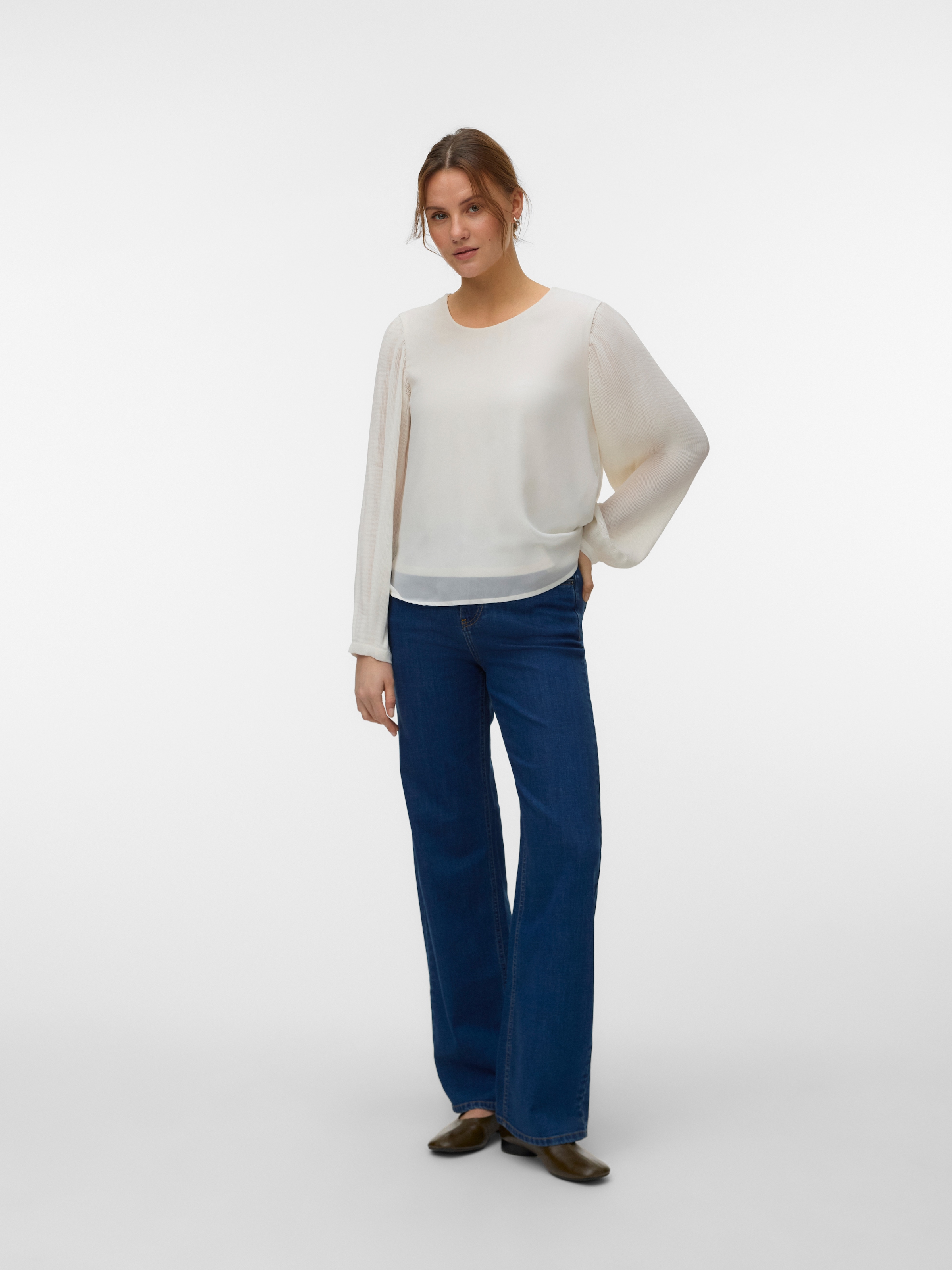 Vero Moda Blusenshirt »VMSIGNE LS PLISSE TOP WVN« mit Schlingenverschluss