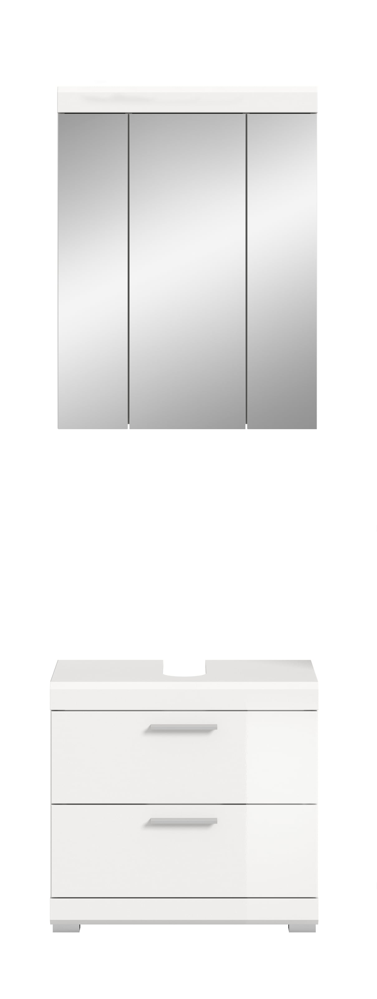 INOSIGN Badmöbel-Set »Siena, 2 tlg., bestehend aus: Waschbeckenunterschrank, Spiegelschrank«, (Set), in verschiedenen Farben erhältlich, Badmöbel, Kombination, Badezimmer