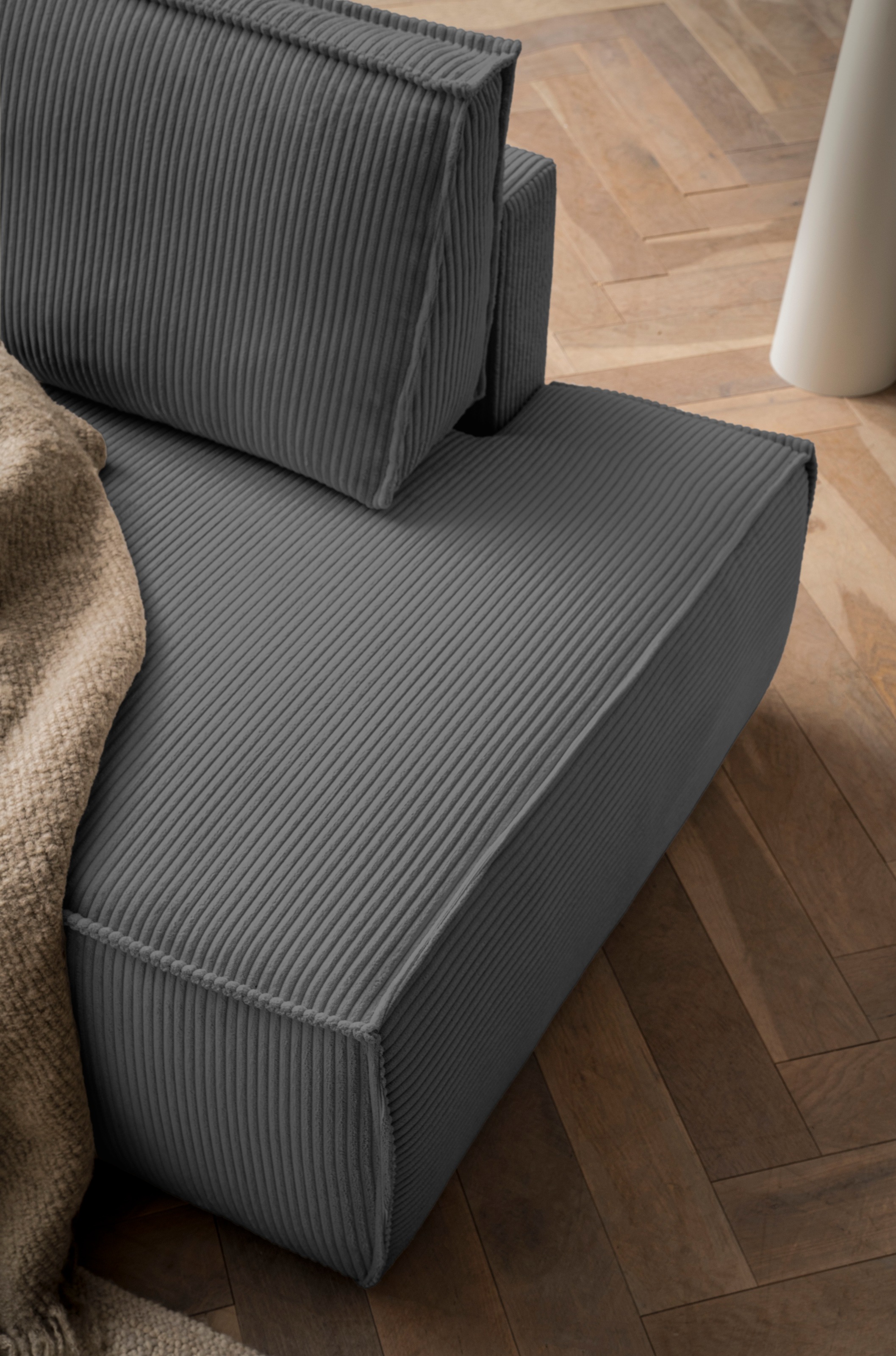 Home affaire Ecksofa »SHERWOOD, Schlafsofa in L-Form offen (275cm), Cord, Leinenoptik«, Schlaffunktion und Bettkasten, Kedernaht, hoher Sitz- & Liegekomfort