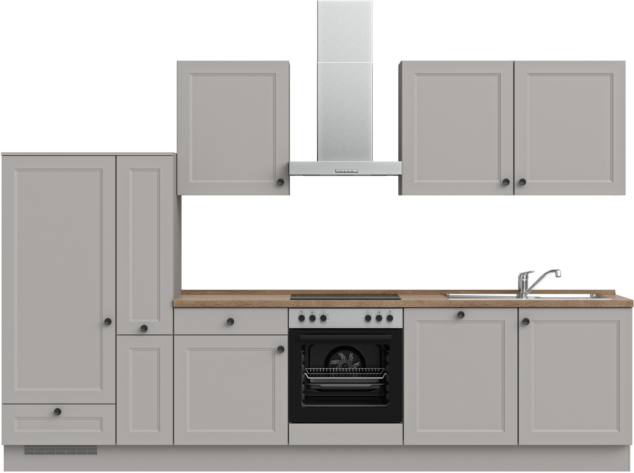 nobilia® Küchenzeile »"Cascada I"« vormontiert, Ausrichtung wählbar, Breite 330 cm, wahlw. mit E-Geräten