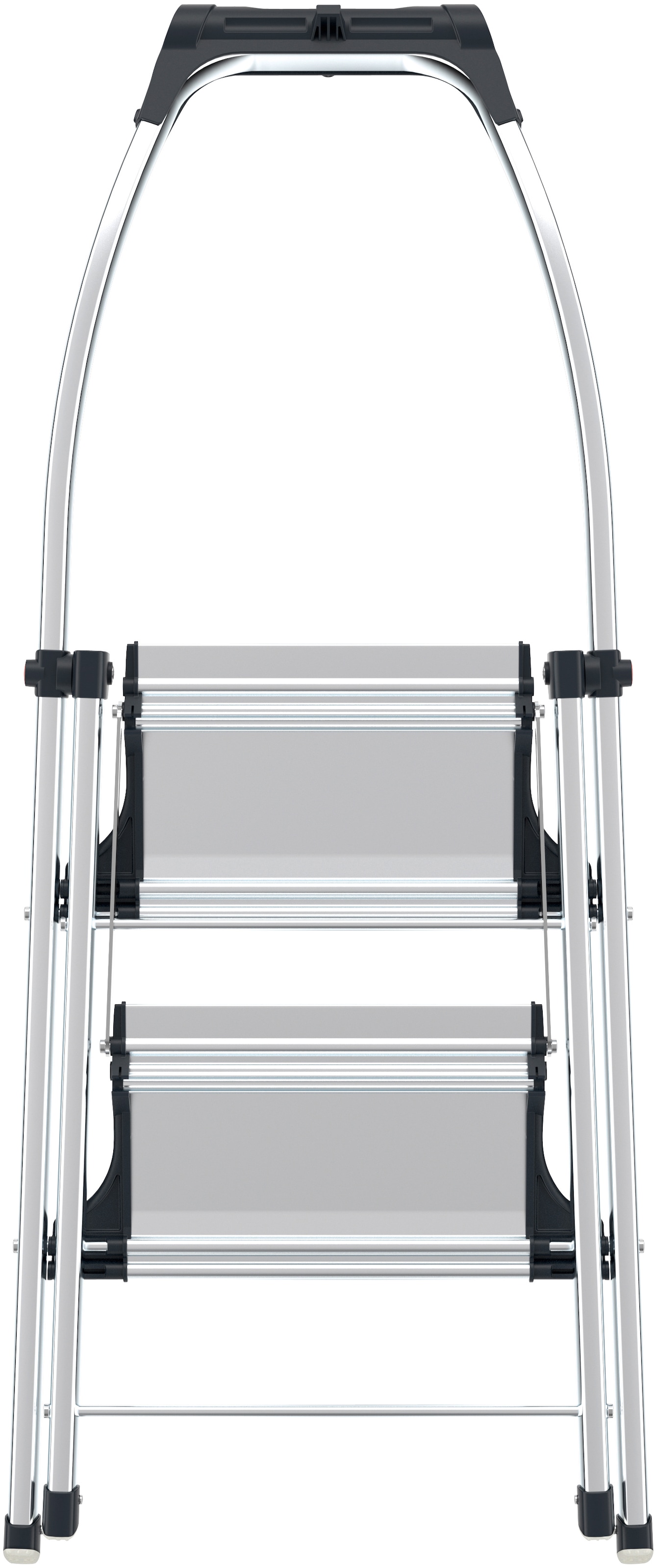 Hailo Klapptritt »Trittleiter - K100 TopLine, aus Aluminuim und Kunststoff«, (1 St., Treppenförmige Stufen-Anordnung für schienbeinschonende Nutzung), mit Treppenförmiger Stufen-Anordnung, belastbar bis max. 150 kg