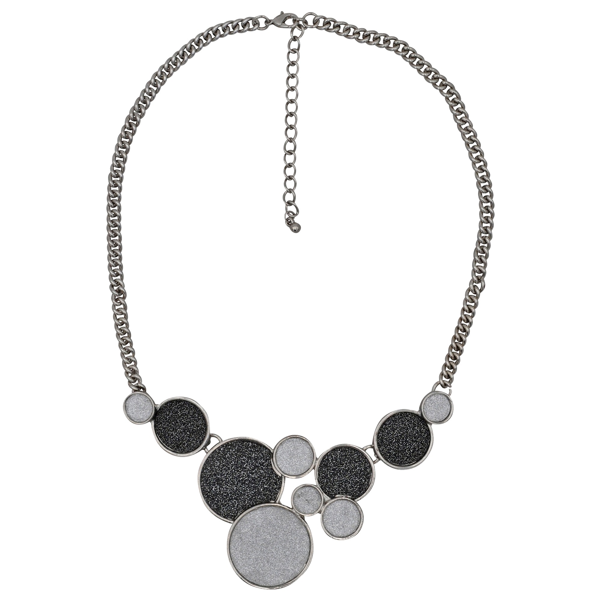 Steuer Collierkettchen »Metallcollier mit glitzernder Kreiszierde rhodiumf.«