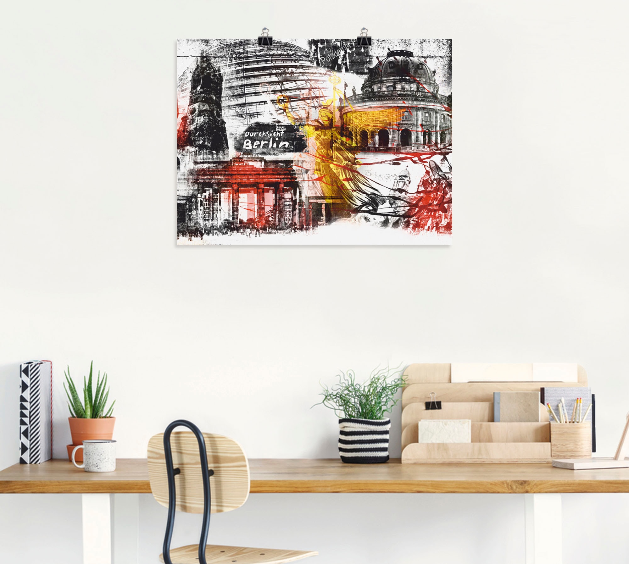 Artland Poster »Berlin Skyline Abstrakte Collage«, Architektonische Element günstig online kaufen