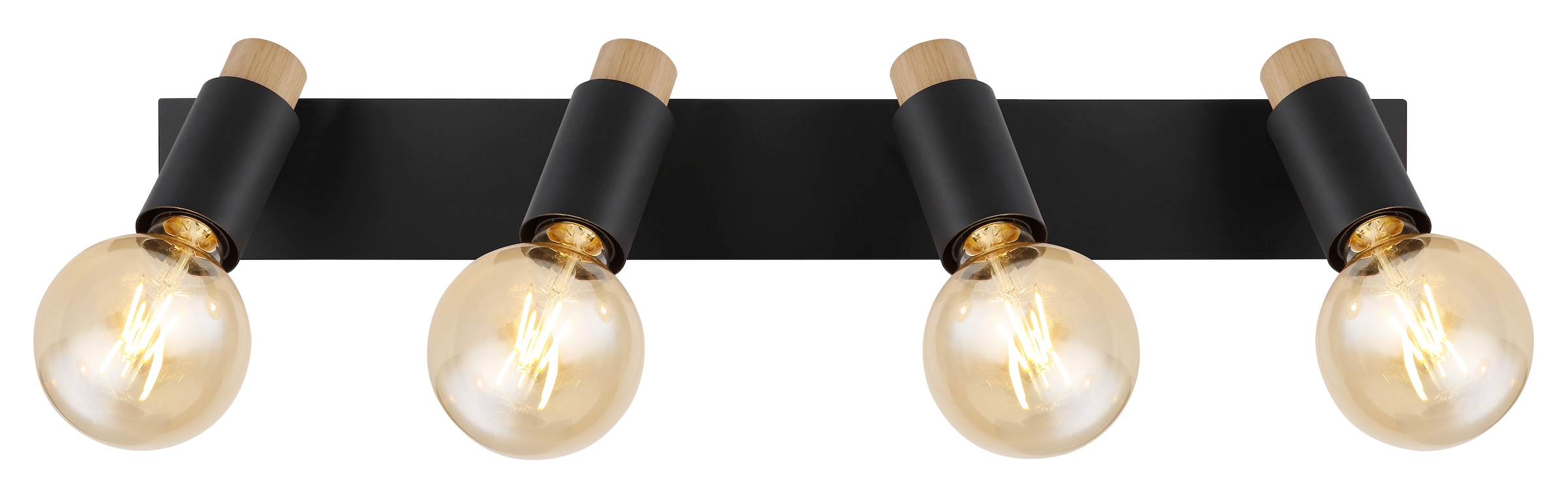 GLOBO LIGHTING Deckenspot »MATTI« E27 1 Stk. Holzoptik Strahler schwarz matt, beweglich, für Wohnräume