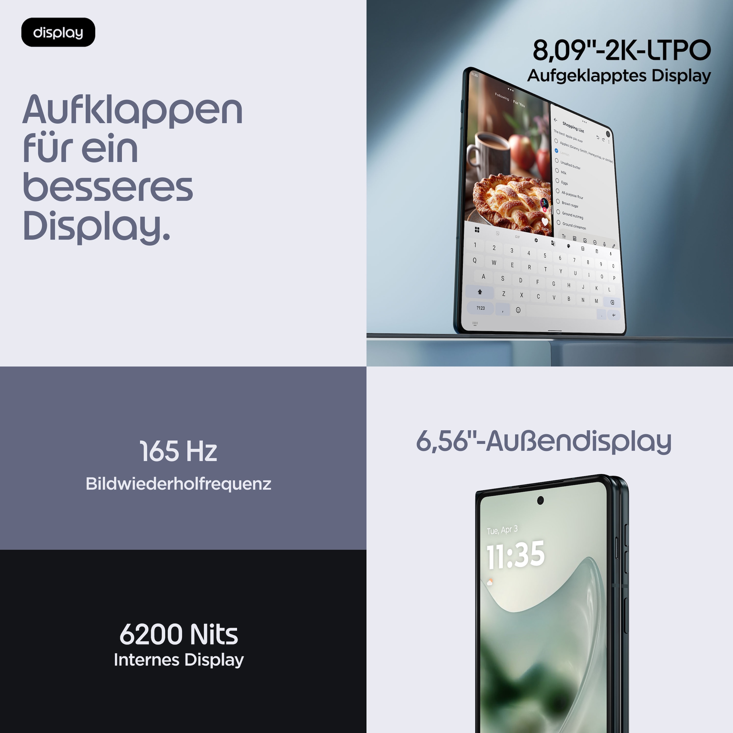 Motorola Smartphone »razr fold« PANTONE® Blackened Blue