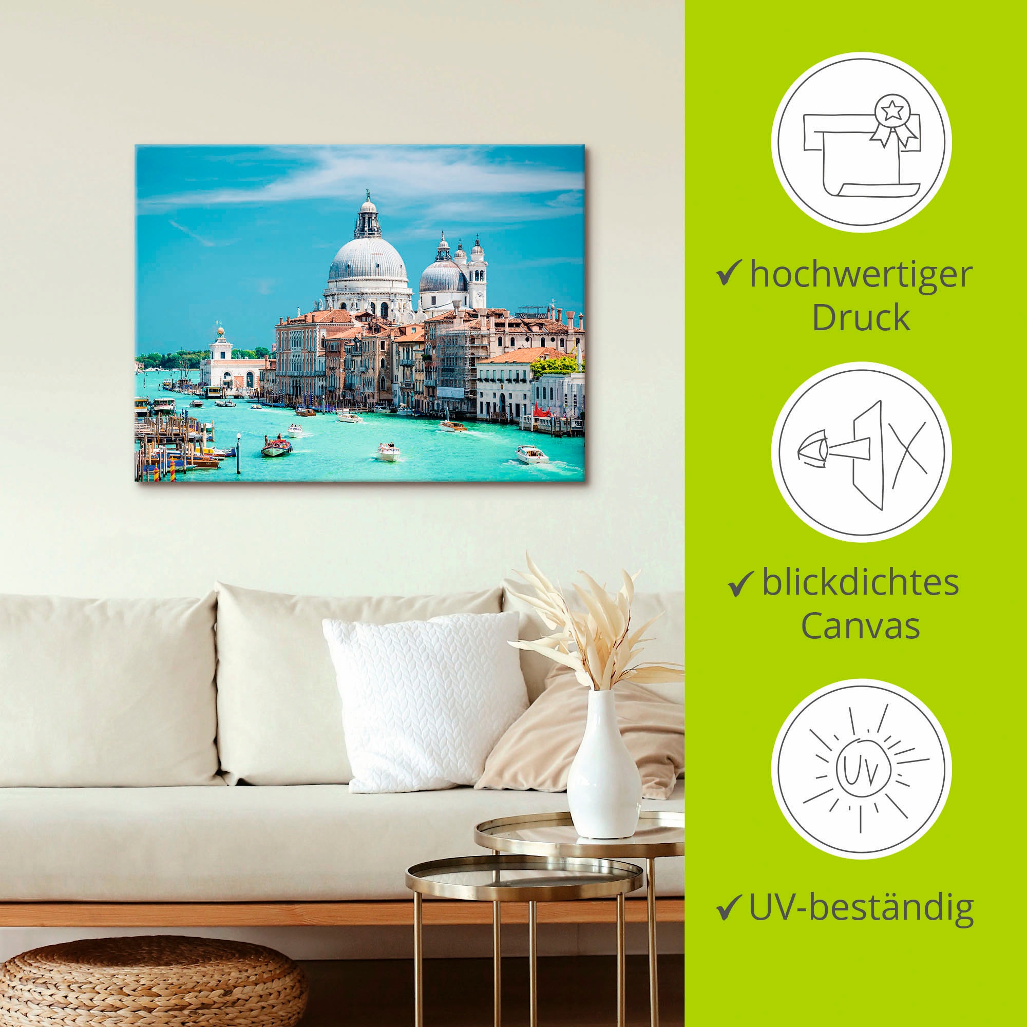 Artland Leinwandbild »Venedig«, Italien, (1 St.), auf Keilrahmen gespannt
