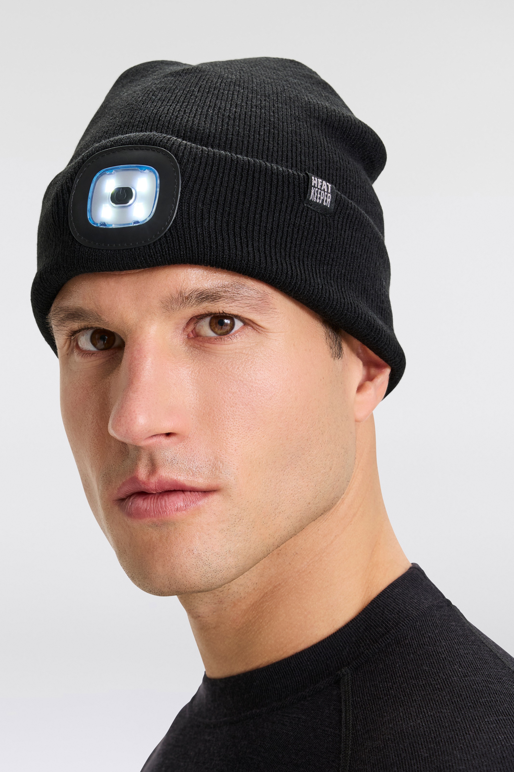 Heatkeeper Strickmütze »MEN THERMAL BEANIE+LED LIGHT RECHARGE« wiederaufladbarer, abnehmbaren LED-Leuchte für die dunkle Jahreszeit