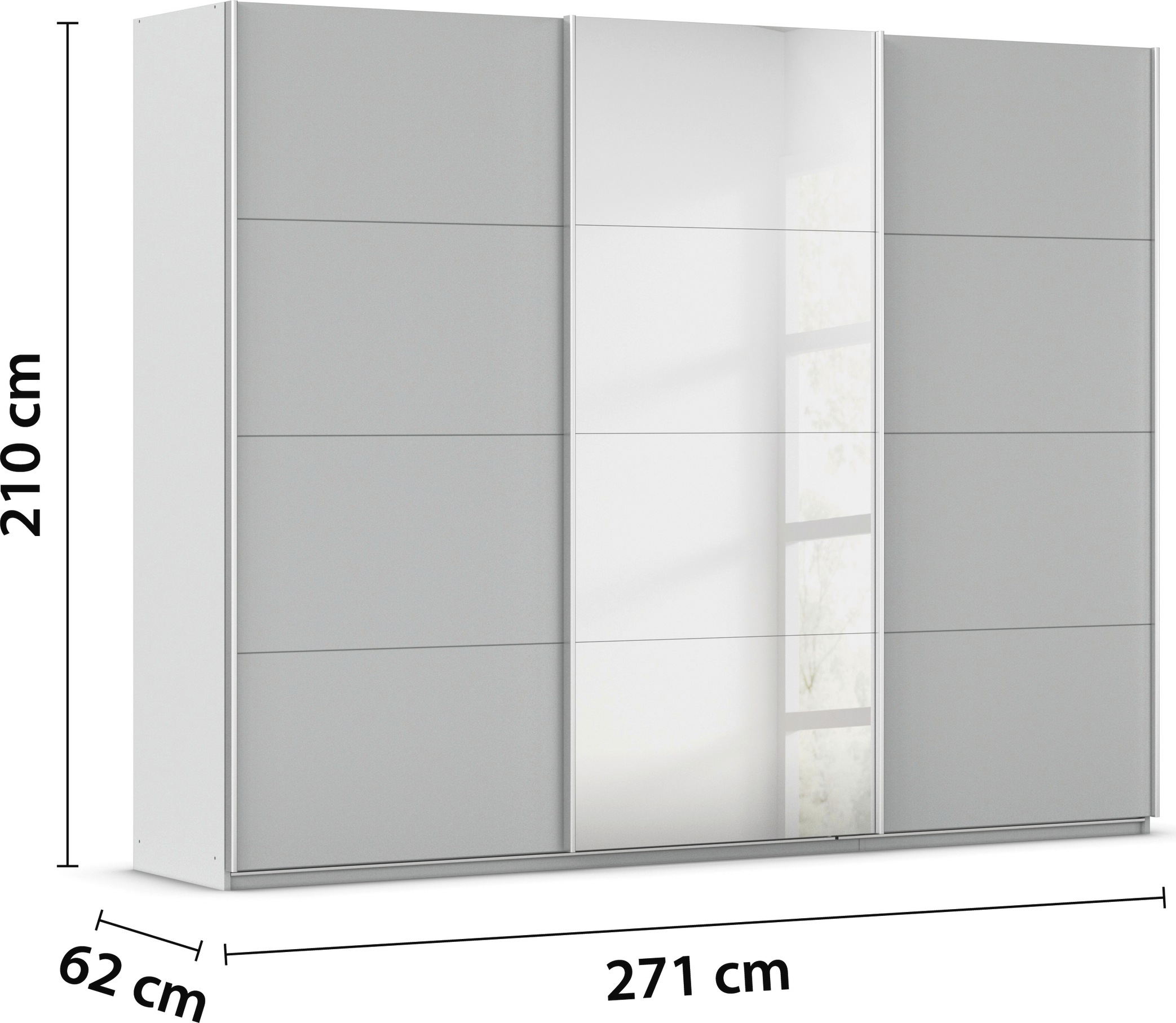 rauch Schwebetürenschrank »Kleiderschrank Schrank Garderobe AGORDO«, Top Innenausstattung, in 4 Breiten und 2 Höhen MADE IN GERMANY