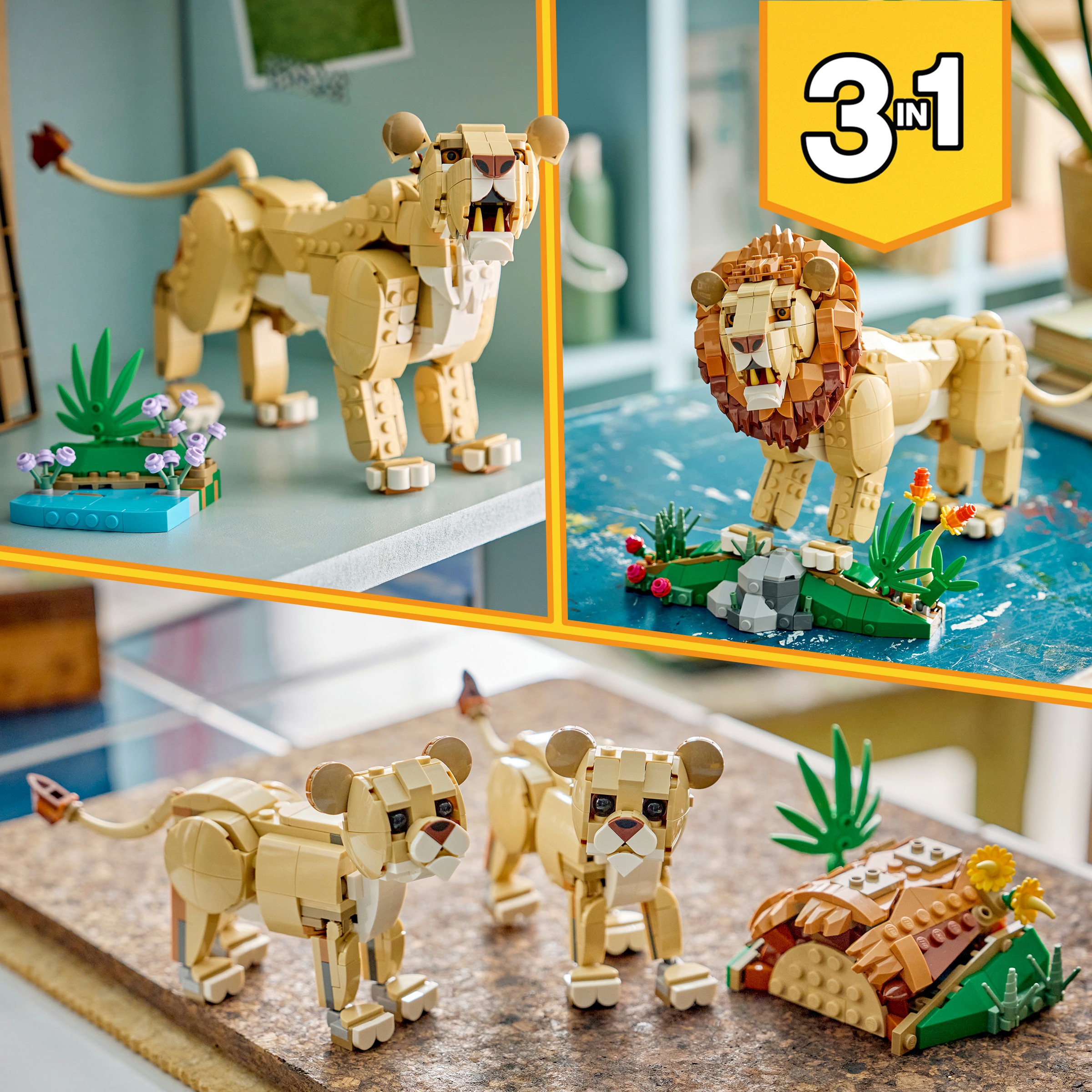 LEGO® Konstruktionsspielsteine »Wilde Tiere: Majestätischer Löwe (31386), LEGO Creator« Made in Europe