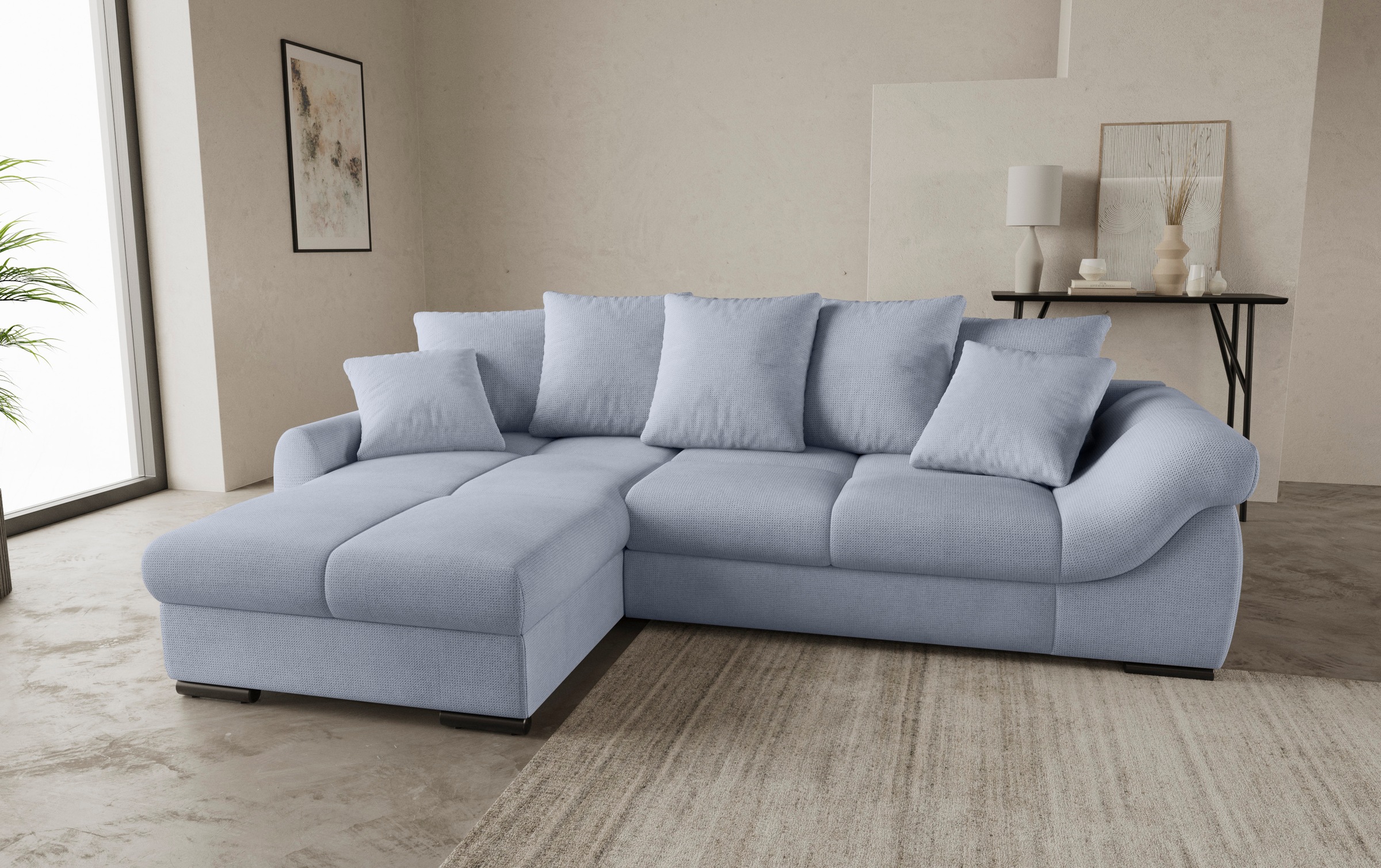 Mr. Couch Ecksofa »Livorno L-Form«, inkl. Hochschläfer-Bettauszug, XL-Bettk günstig online kaufen