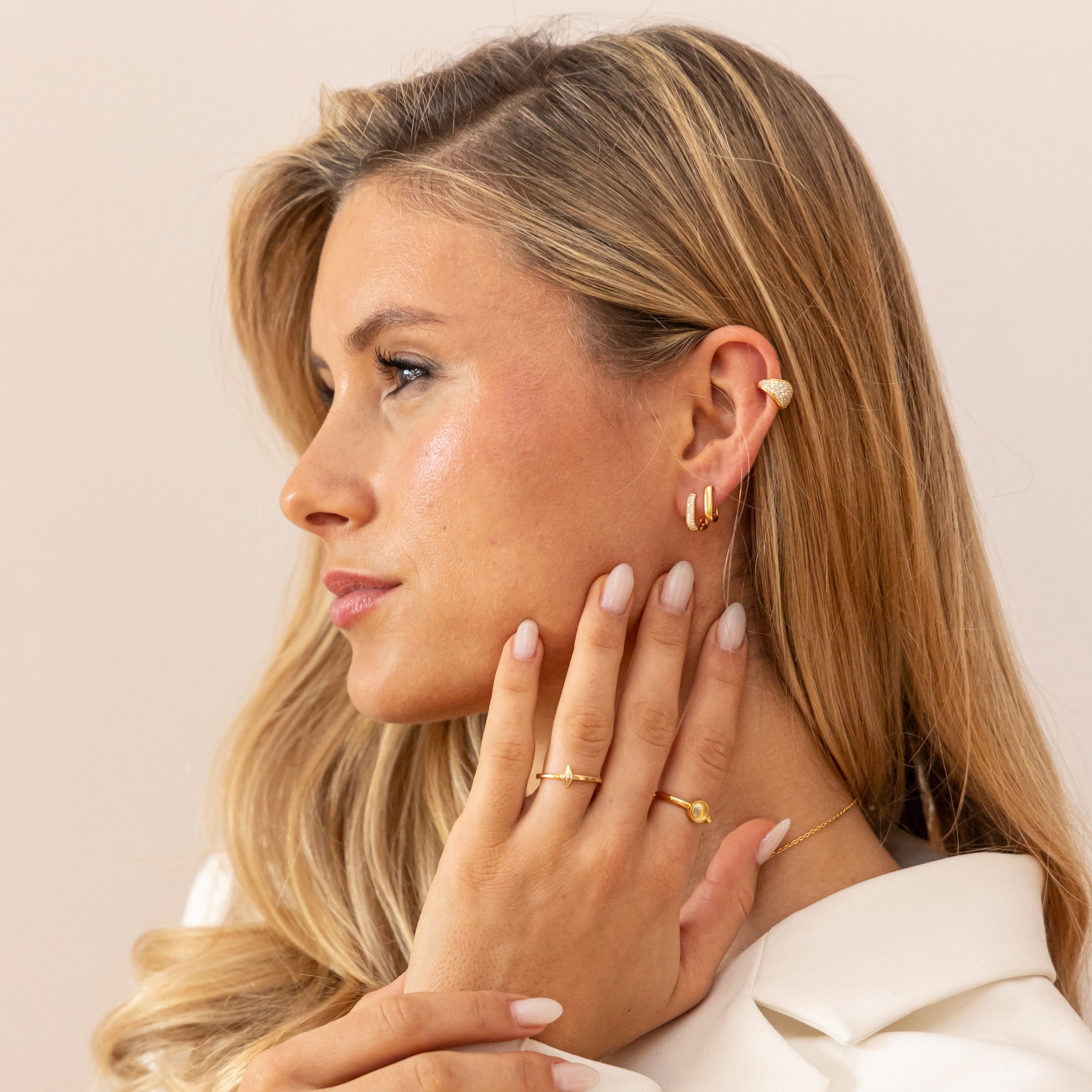 CAÏ Paar Ohrstecker »925 Sterling Silber vergoldet Golden Spark II«