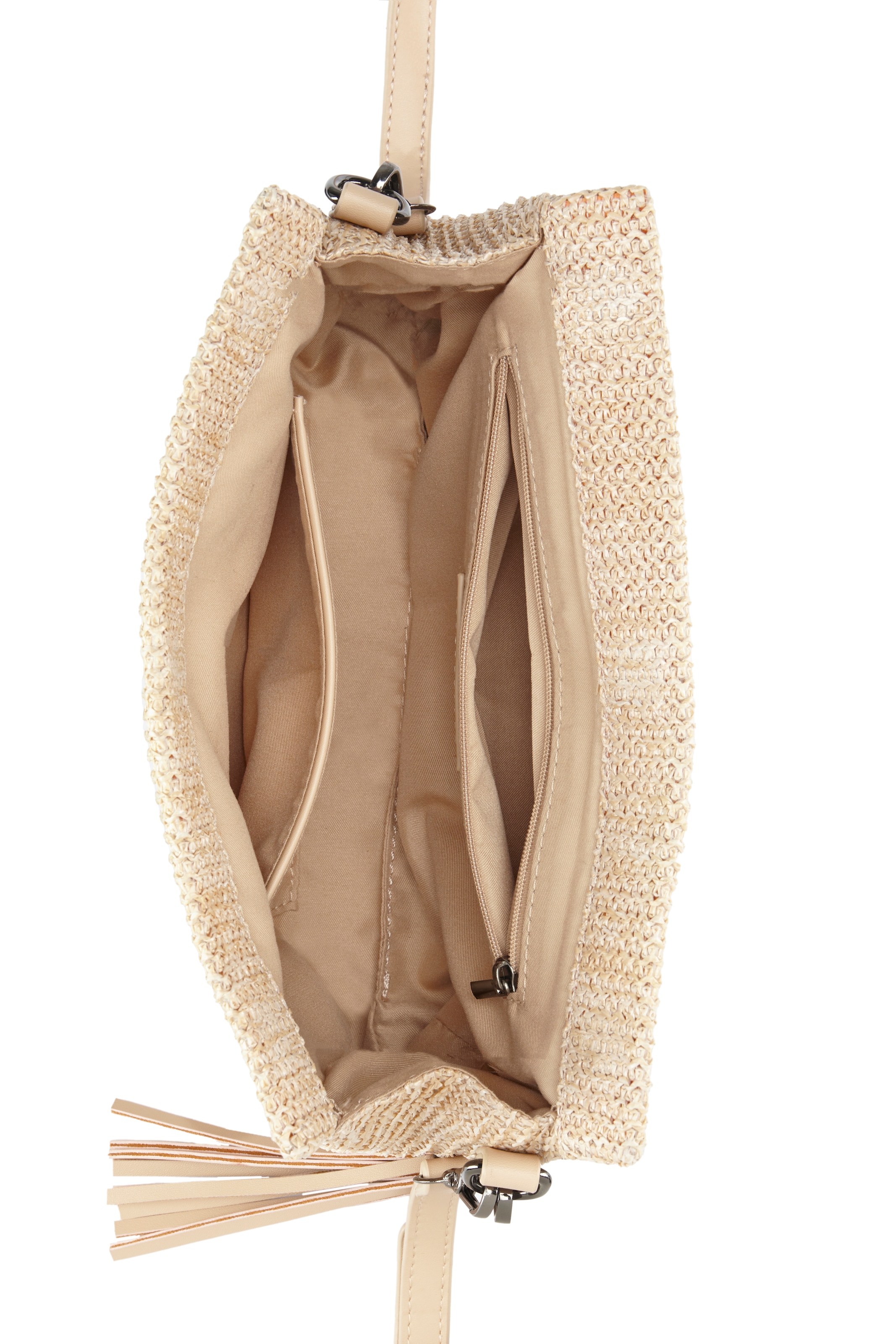 Vivance Umhängetasche »Clutch« Handtasche,Schultertasche,Tragetasche,Crossbody Bag, Bast-Optik VEGAN