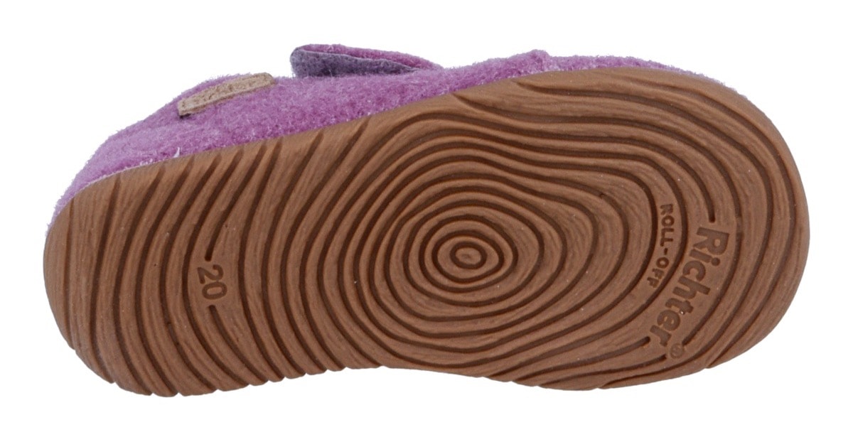 Richter Hausschuh »Filzi WMS: Mittel«  Hüttenschuh, Klettschuh mit WMS, Größenschablone zum Download