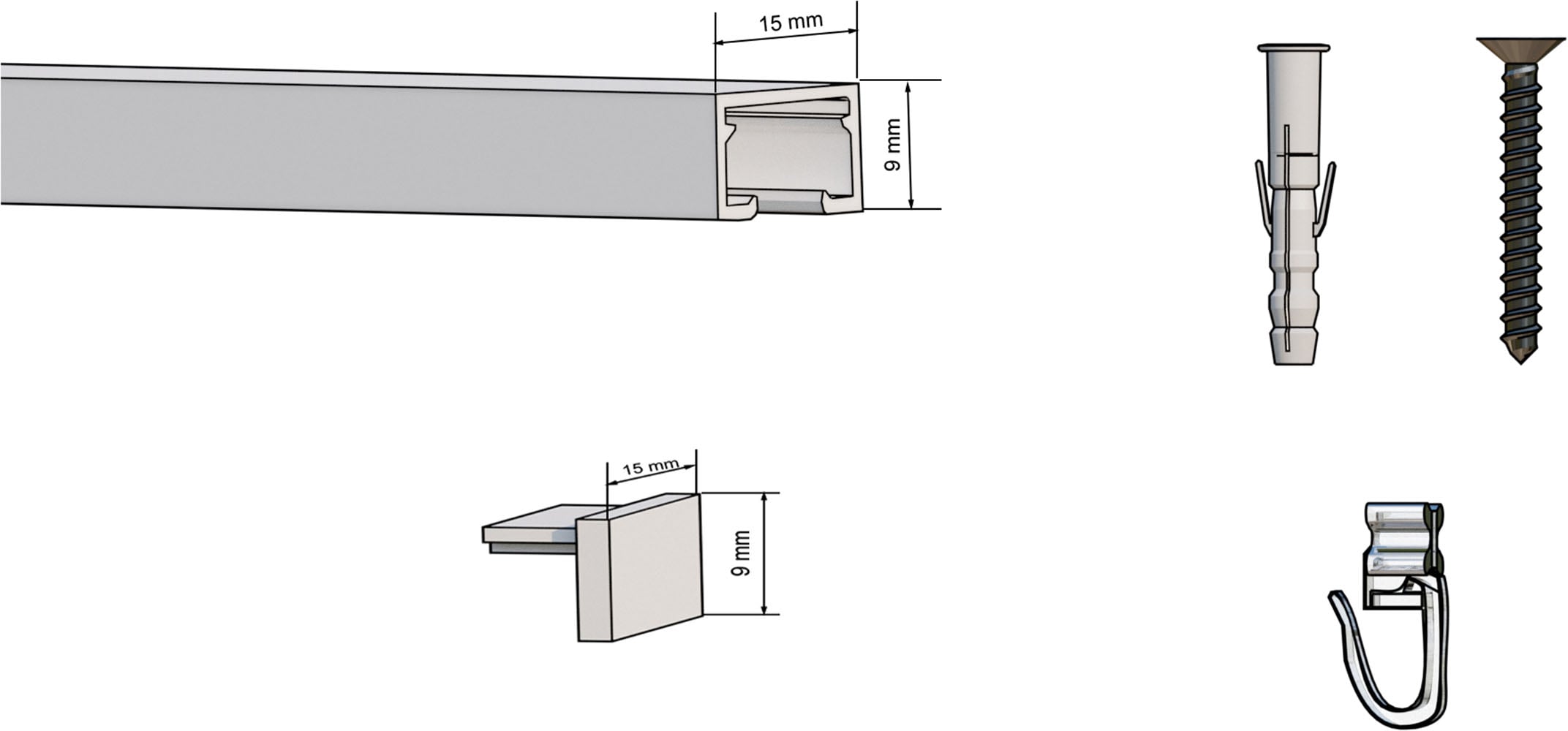 indeko Gardinenschiene »Pescara« 1 läufig-läufig Fixmaß Innenlauf Komplett-Set inkl. Gleitern und Montagematerial
