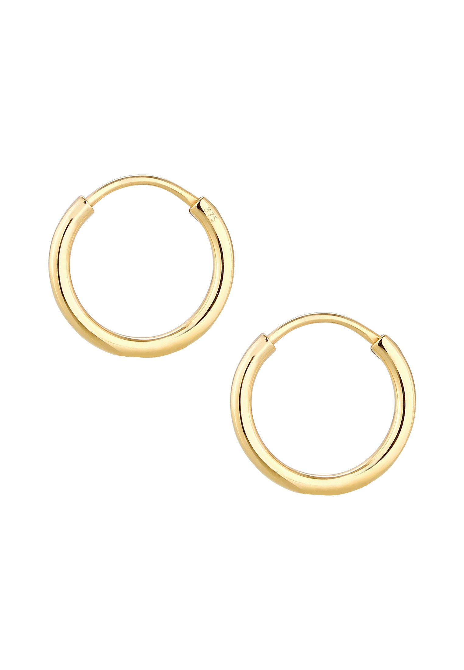 Elli Premium Paar Creolen »Creolen Ohrhänger Basic Klassiker 375 Gelbgold«