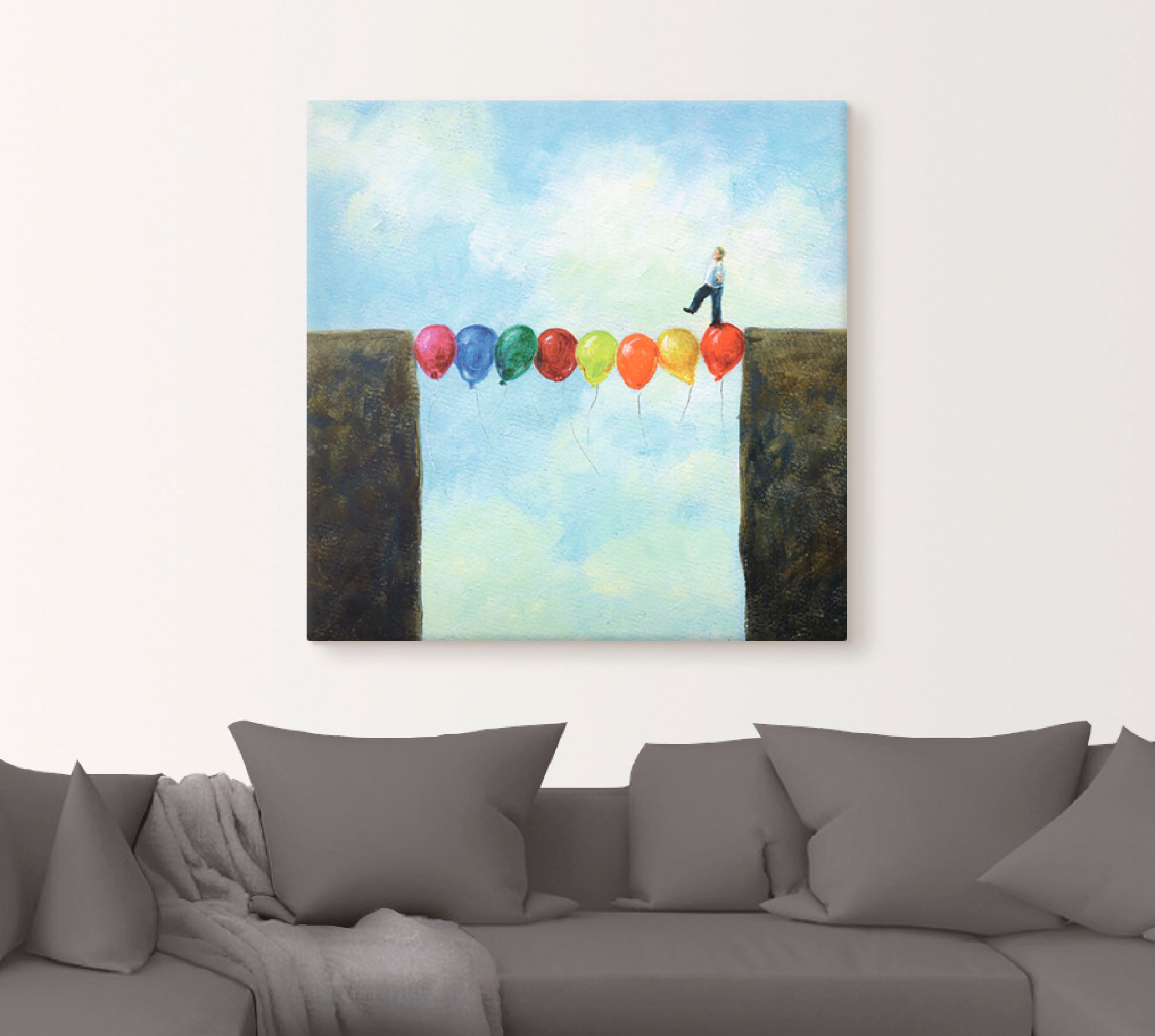 Artland Wandbild »Eine Brücke schlagen« Mann 1 Stk. tlg. als Leinwandbild, günstig online kaufen
