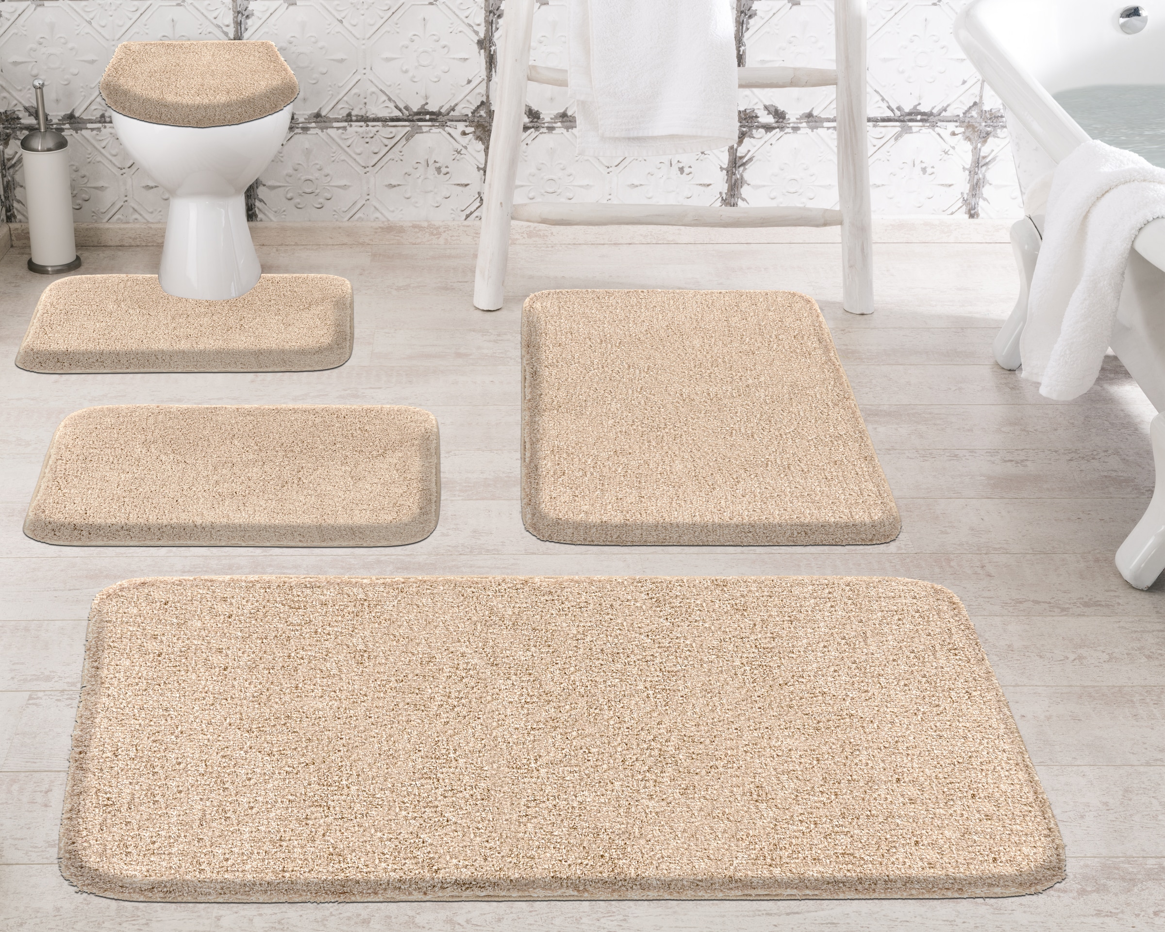 Grund Badematte »Melange«, rutschhemmend beschichtet, fußbodenheizungsgeeignet, besonders dichter Flor