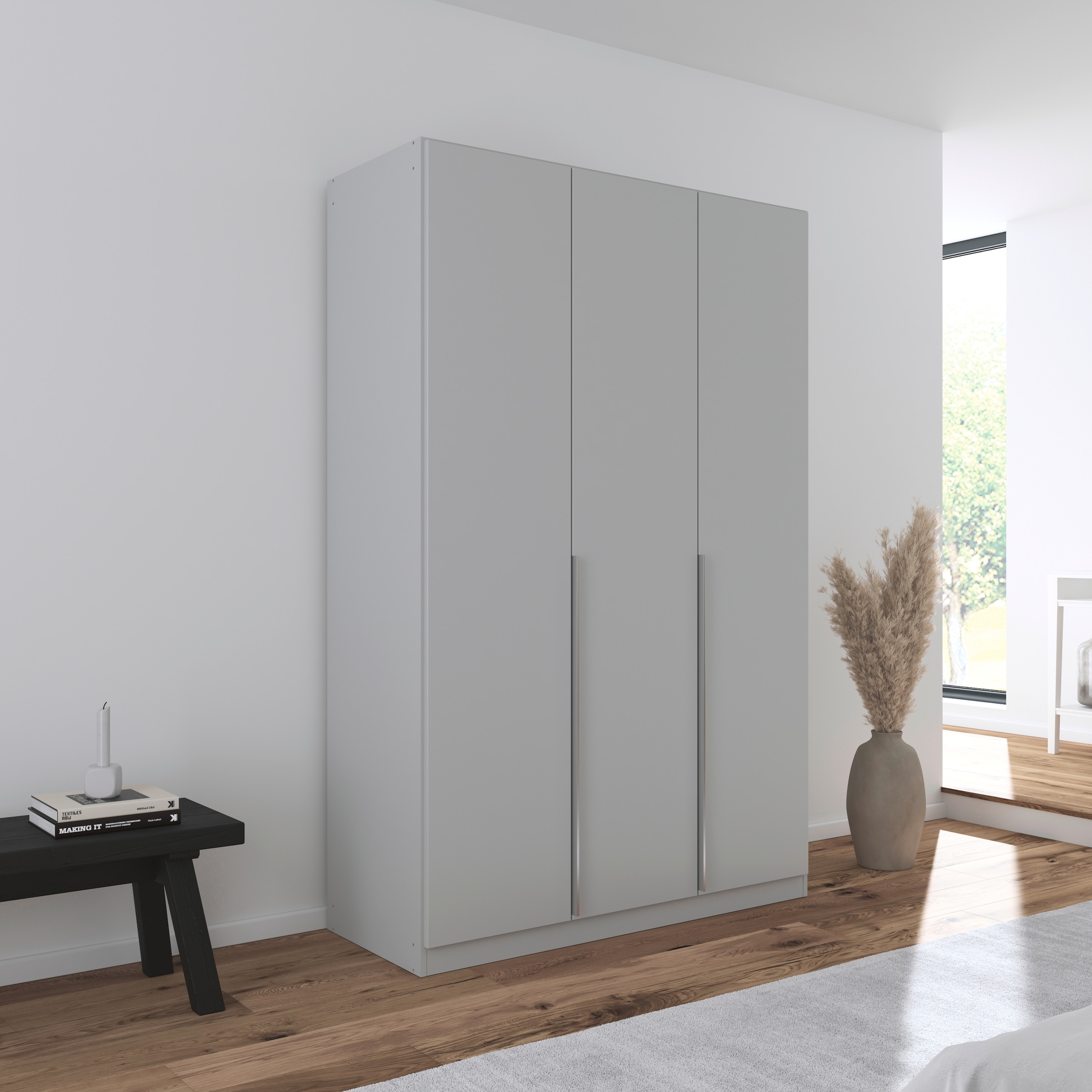 rauch Drehtürenschrank »Kleiderschrank Schrank Garderobe AGORDO TOPSELLER Schlafzimmer«, (in zwei Griff-Farben mit Dekor- oder Hochglanzfront), durchdachte Innenausstattung, in 6 Breiten und 2 Höhen MADE IN GERMANY