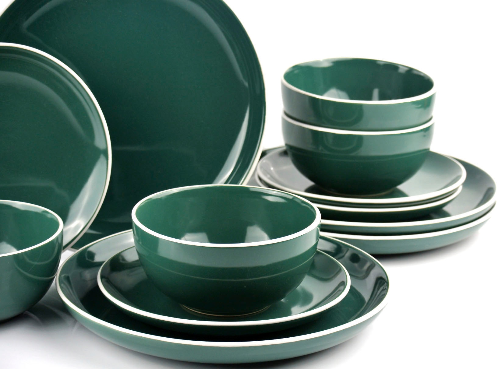 Retsch Arzberg Tafelservice »Geschirr-Set, Service HALO BUBBLE GUM«, (Set, 12 tlg., Frühstücks- u. Speiseteller, Salat-/Müsli-/Suppenschalen tief), Klare Farben und Klare Formen - 12 Teile, für 4 Personen