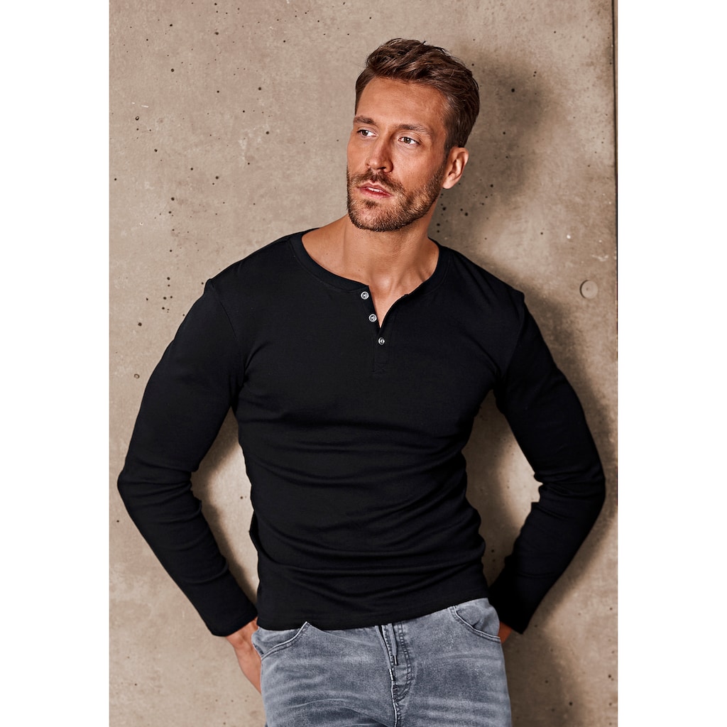 H.I.S Langarmshirt, mit aufwendiger Knopfleiste