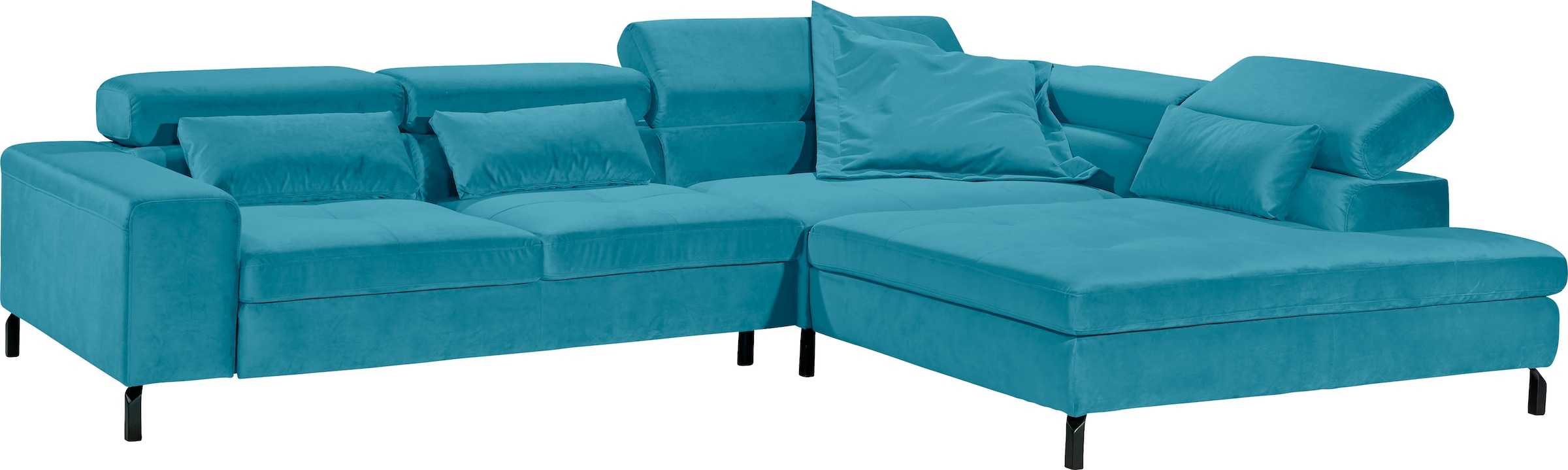 GALLERY M branded by Musterring Ecksofa »Felicia Due L-Form«, Wahlweise mit Sitzvorzug, inkl. Kopfteilverstellung, Sitzhöhe 43 cm