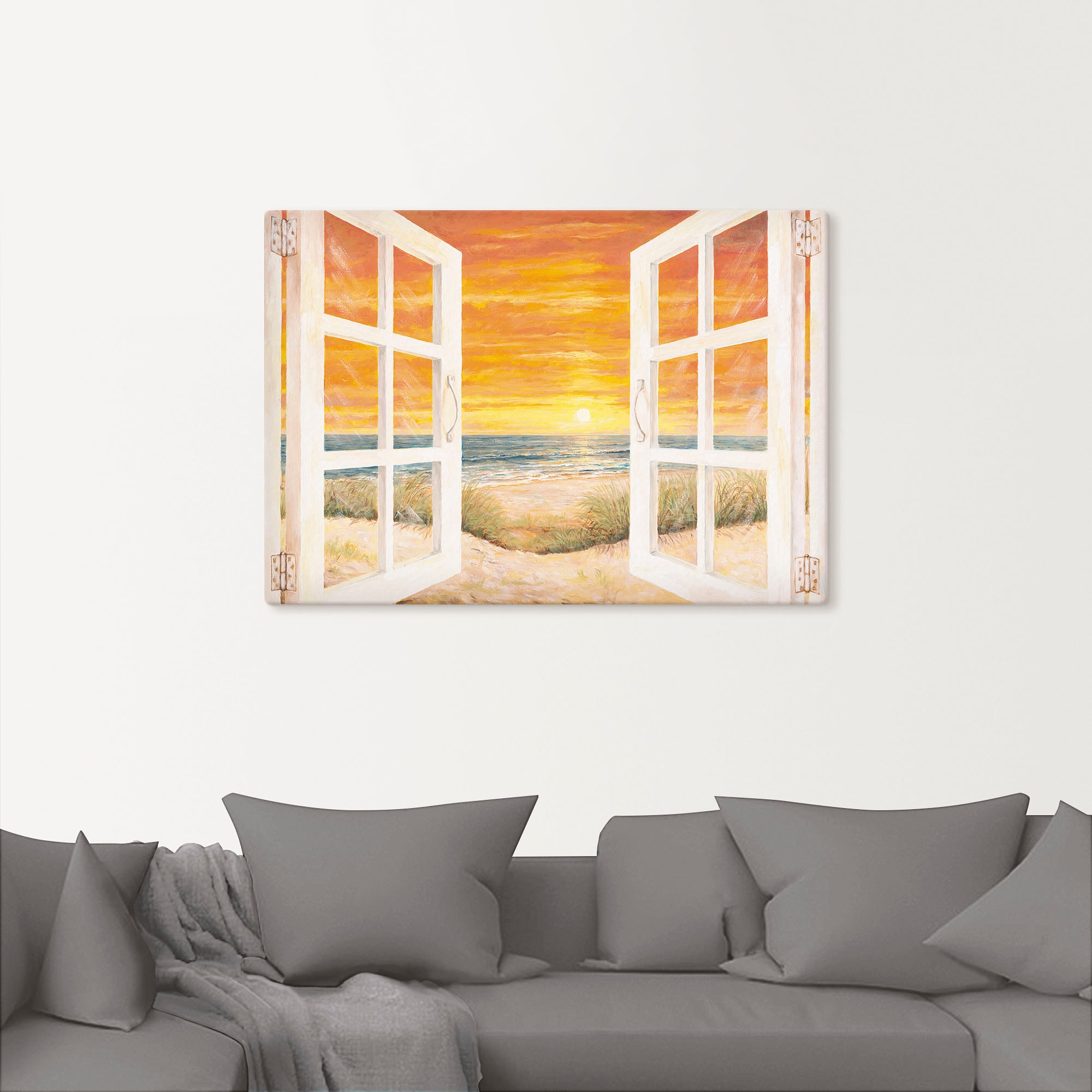 Artland Leinwandbild »Fenster zum Meer« Meer Bilder 1 Stk. tlg. auf Holzrahmen gespannt
