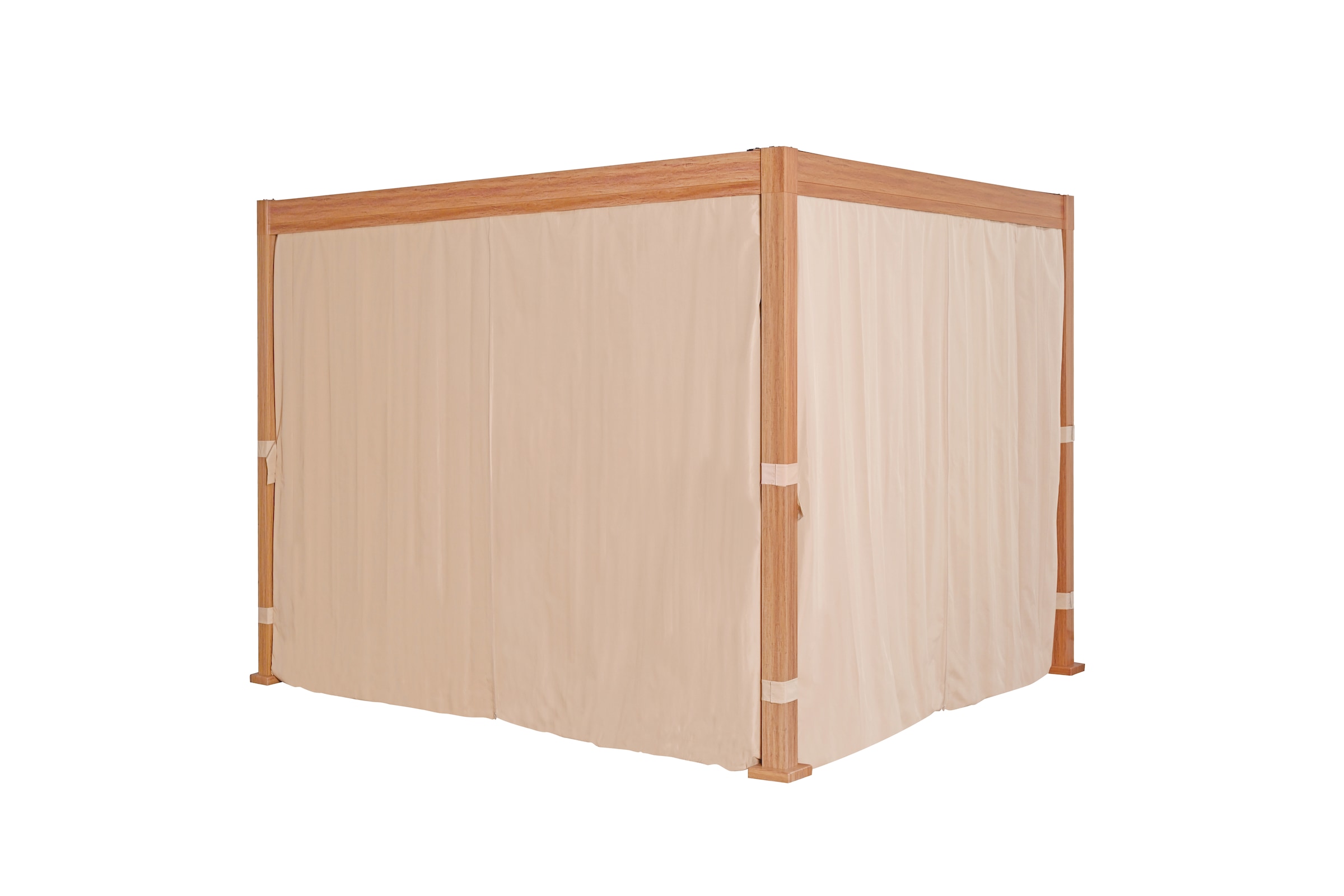 KONIFERA Pavillon »Pergola Alhambra, Terrassendach mit Aluminiumpfosten« 3x3 oder 3x4 m, holzfarben, 4 Seitenteile, verstellbare Dachlamellen