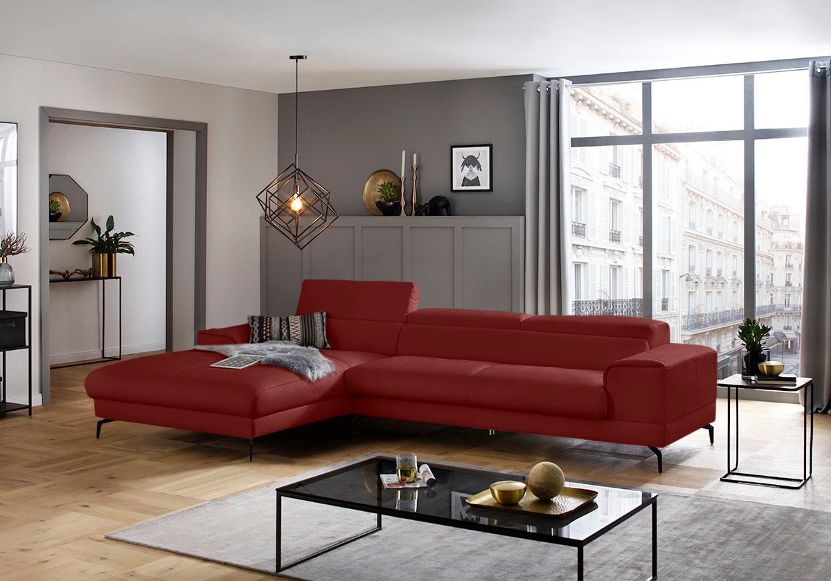 W.SCHILLIG Ecksofa »piedroo, Designsofa mit tollem Sitzkomfort, bequem, L-F günstig online kaufen