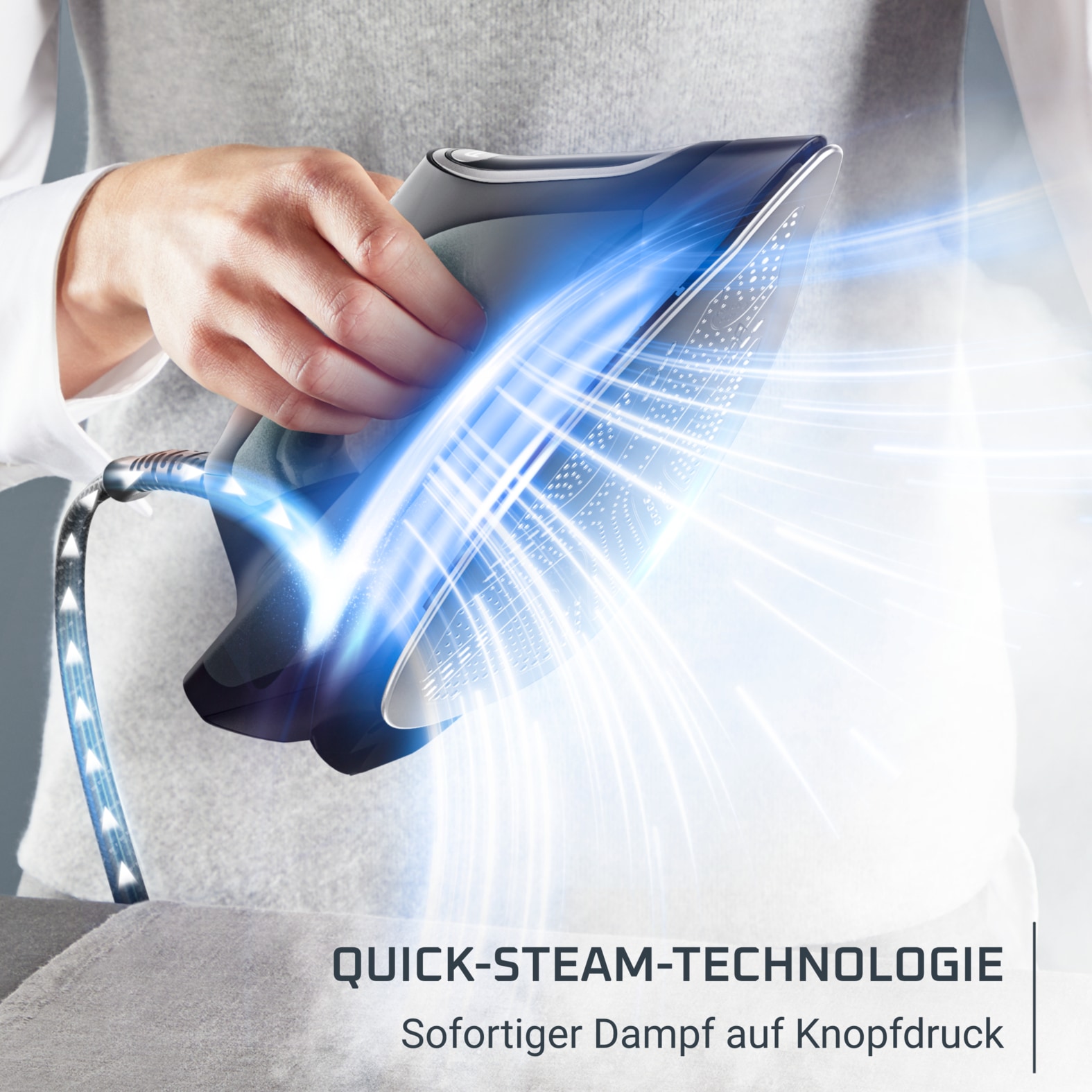 Rowenta Dampfbügelstation »Force Pro 500, mühelose Textilpflege mit 2 Modi (MAX und ECO)« 1.800 ml Wassertank sofortiger Dampf dank Quicksteam-Technologie, Kalk-Kollektor, VR9042