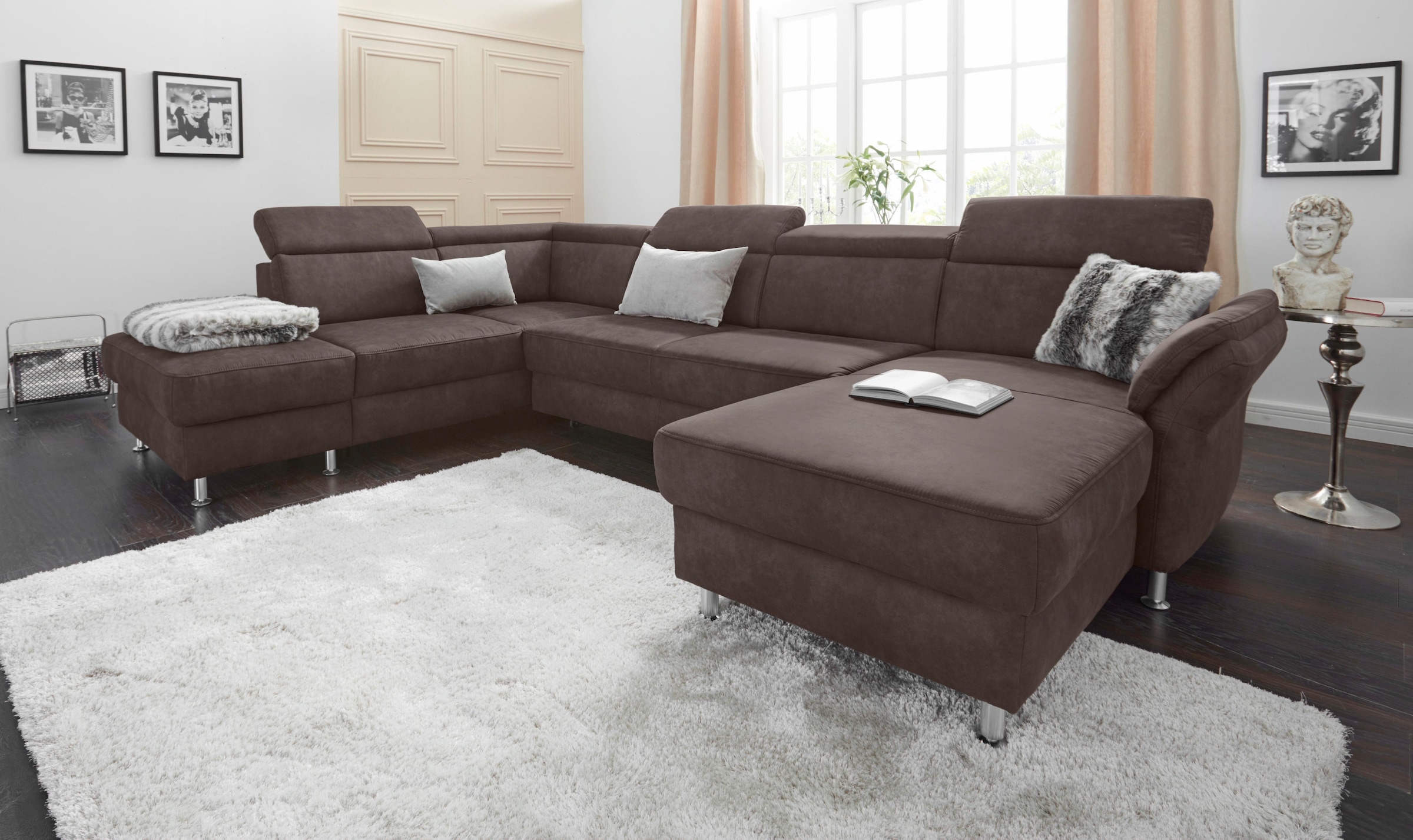 sit&more Wohnlandschaft »Avignon U-Form« wahlweise mit Bettfunktion und Sta günstig online kaufen