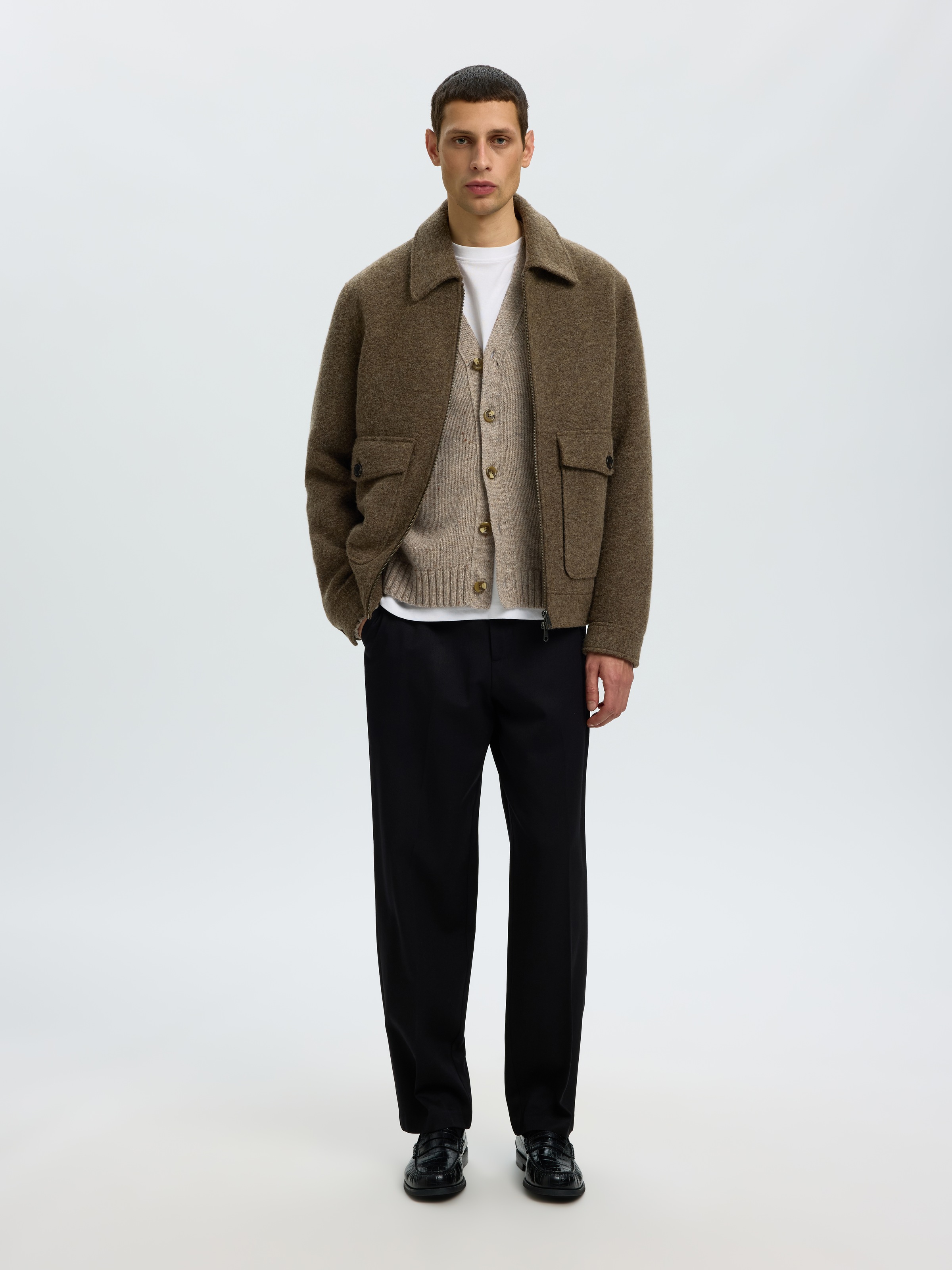 SELECTED Strickjacke »SLMCODY LS KNIT CARDIGAN NOOS« Wollmischung, regular fit
