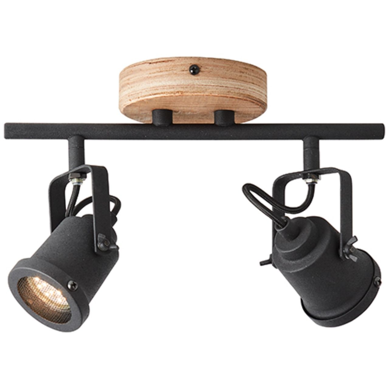 Brilliant Deckenstrahler »Inge« GU10 1 Stk. 30 cm Breite, 2 x GU10, schwenkbar, Metall/Holz, holz dunkel/schwarz