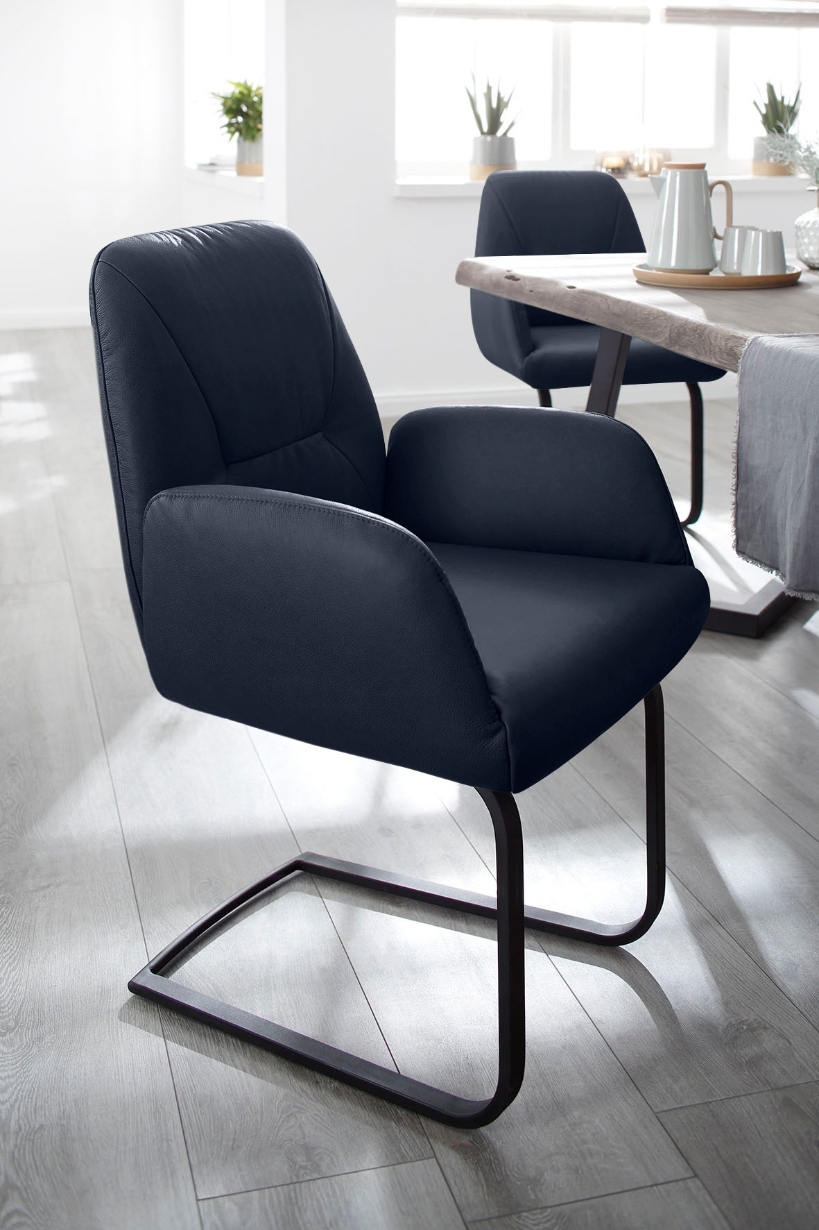W.SCHILLIG Freischwinger »ole«, (Set), 2 St., Longlife Xtra-Leder Z59, 2er- oder 4er-Set, Gestell in Schwarz pulverbeschichtet