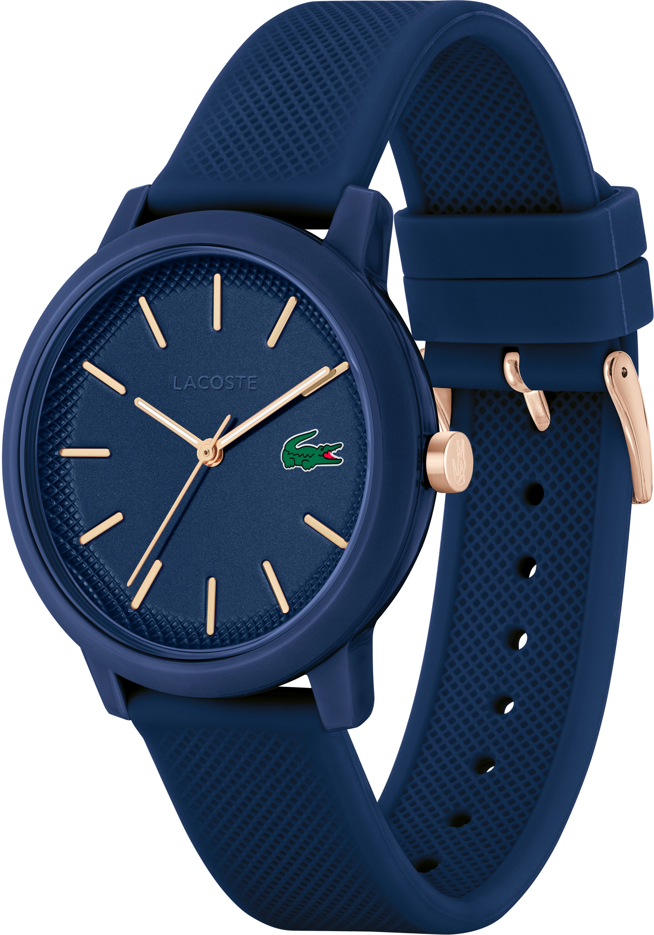Lacoste Quarzuhr »LACOSTE.12.12«, Armbanduhr, Herrenuhr, Mineralglas, Silikonarmband