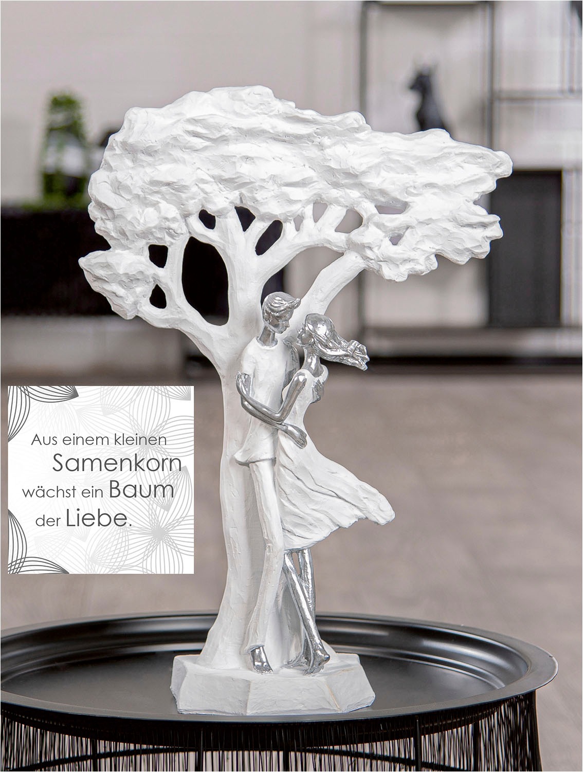 Casablanca by Gilde Dekofigur »Skulptur Paar; Baum Liebesblicke weiß H. 44 günstig online kaufen