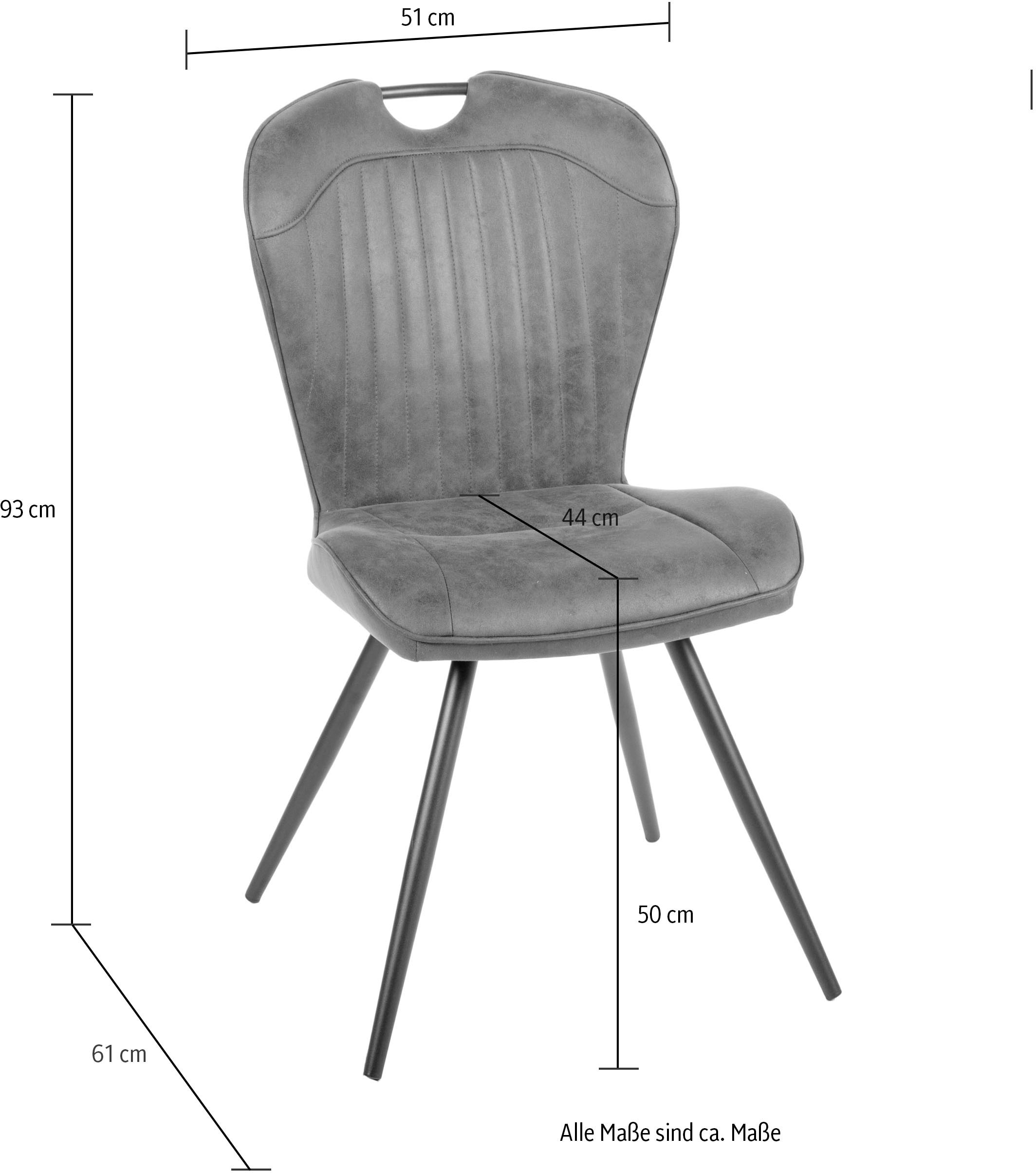 Duo Collection Esszimmerstuhl »Zoe Esszimmerstuhl, 4er-Set«, (Set), 4 St., Microfaser, robuster Stoff- oder Mikrofaserbezug, mit Griff