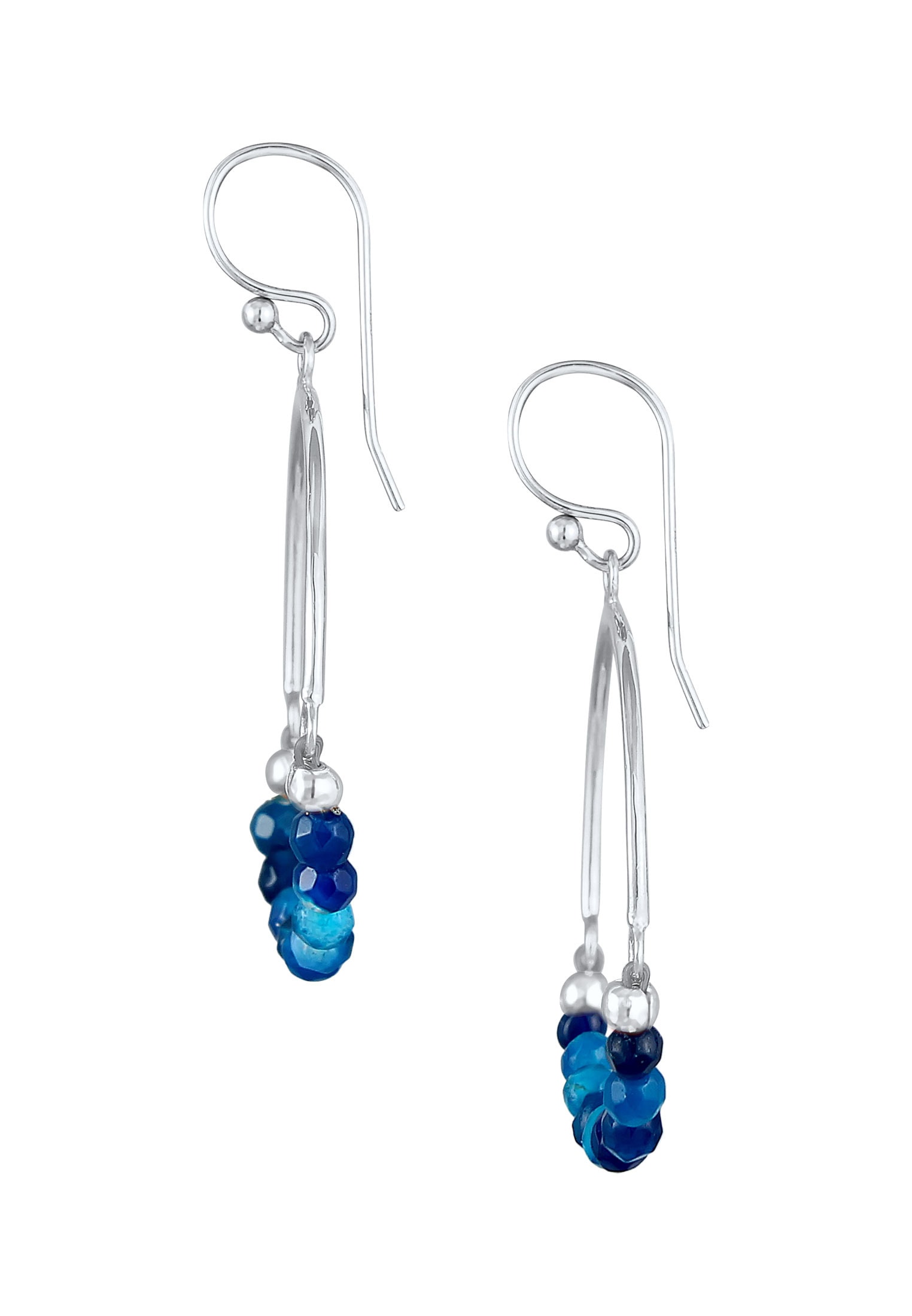 Elli Paar Ohrhänger »Edelstein Achat Beads Rund Boho Hippie 925 Silber«