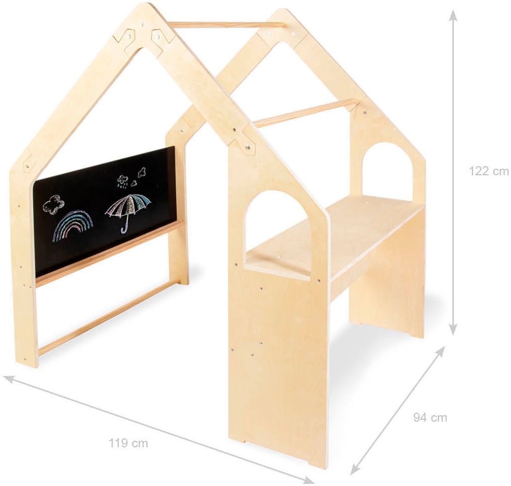 Pinolino® Spielhaus »Thilda, inkl. Stoffdach, salbeigrün, 3-tlg.«, (Set, 3 tlg.)