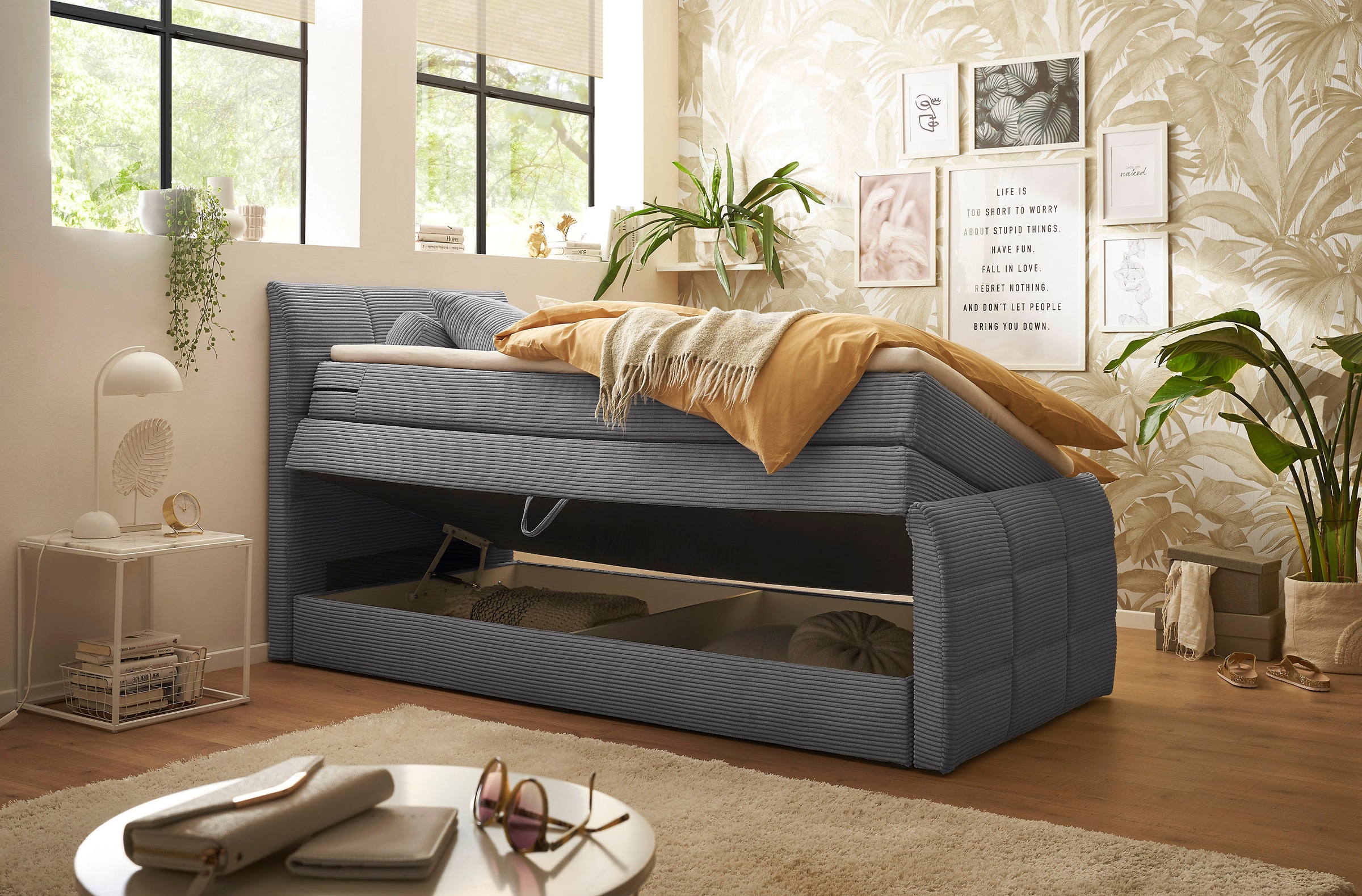 ED EXCITING DESIGN Boxspringbett »Bolivia«, harte Seite mit Kokosmatte, weiche Seite mit Filzabdeckung