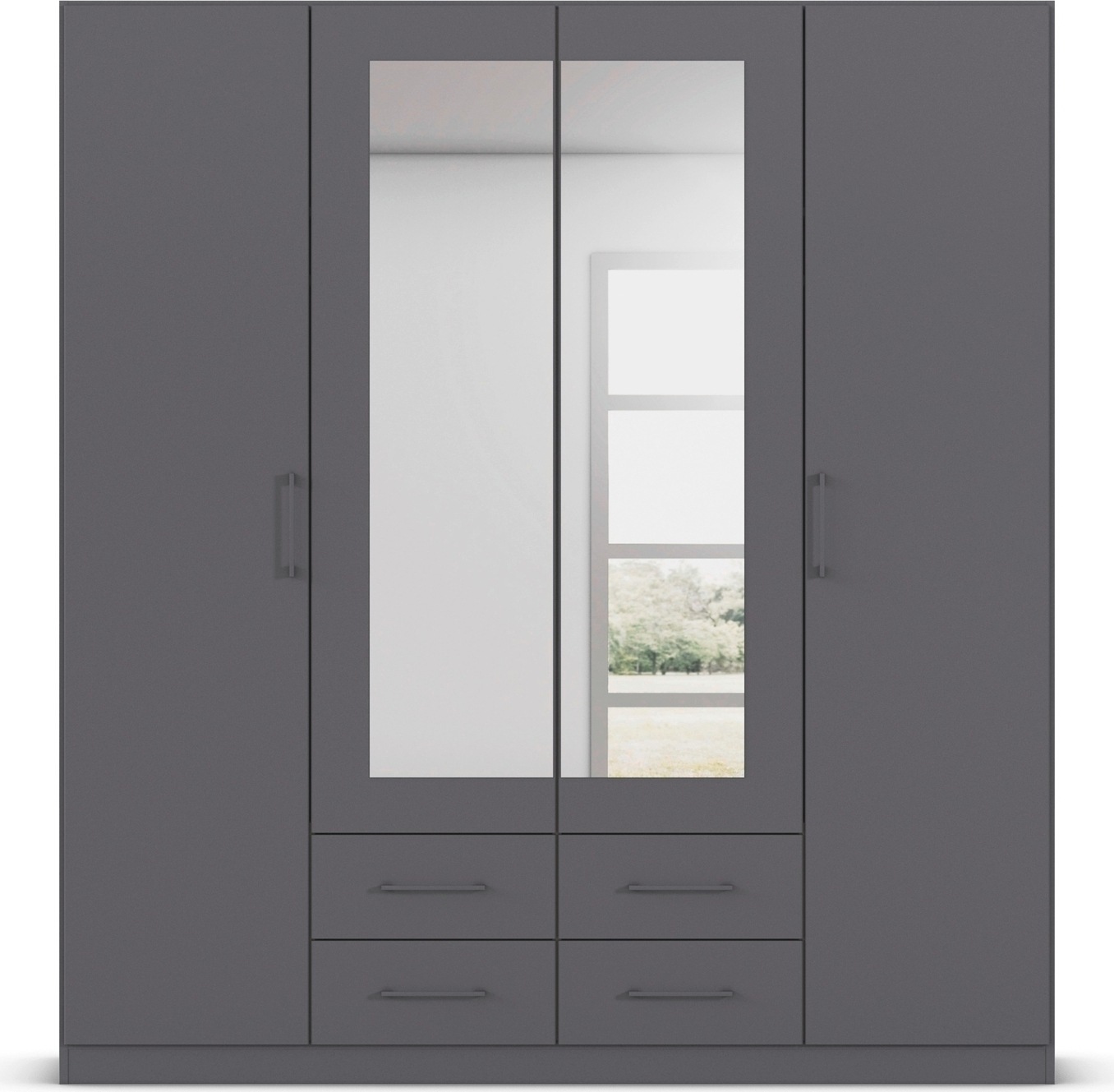 rauch Drehtürenschrank »Kleiderschrank Schrank Garderobe KREFELD optional mit Spiegel«, mit 3 Griff-Varianten, inkl. praktischen Schubladen MADE IN GERMANY