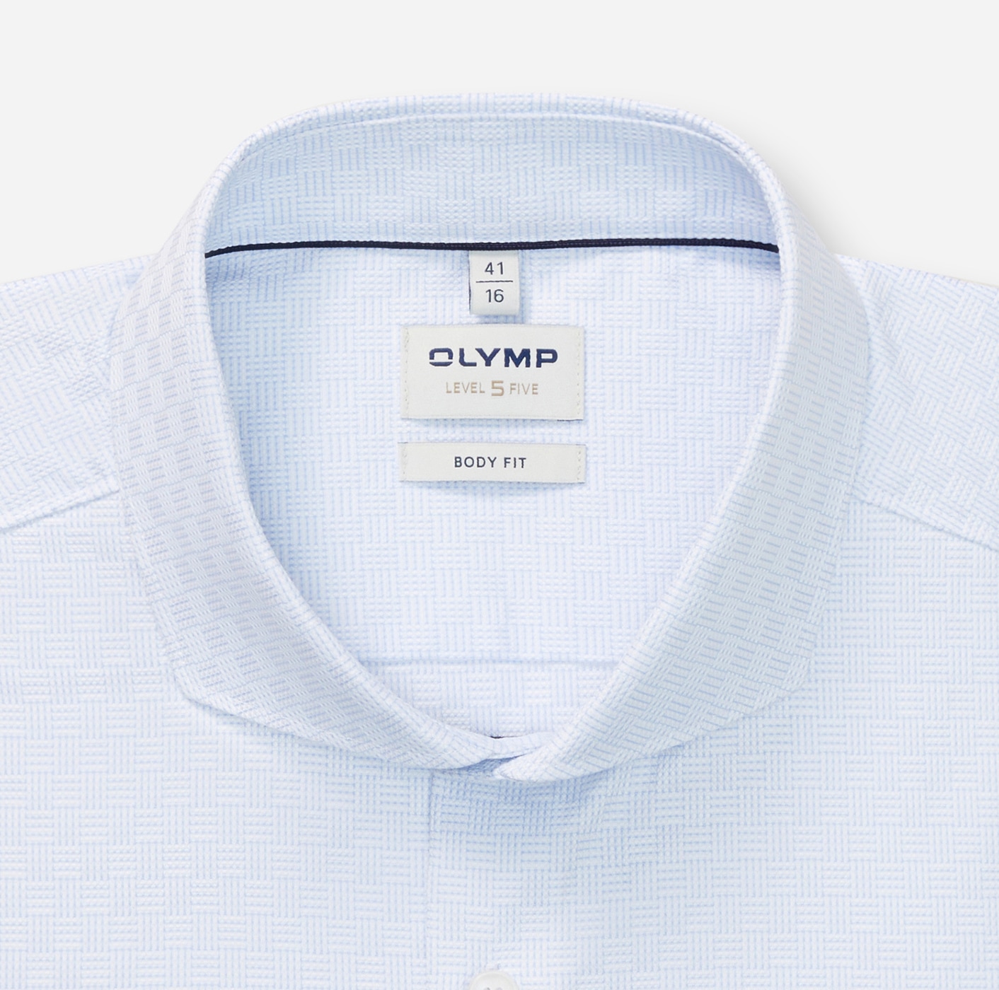 OLYMP Langarmhemd »Level Five« body fit, Haifischkragen, Webmuster, Businesshemd